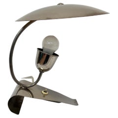 Rare lampe de bureau Art déco à fonctions chromées, Tchécoslovaquie, années 1930