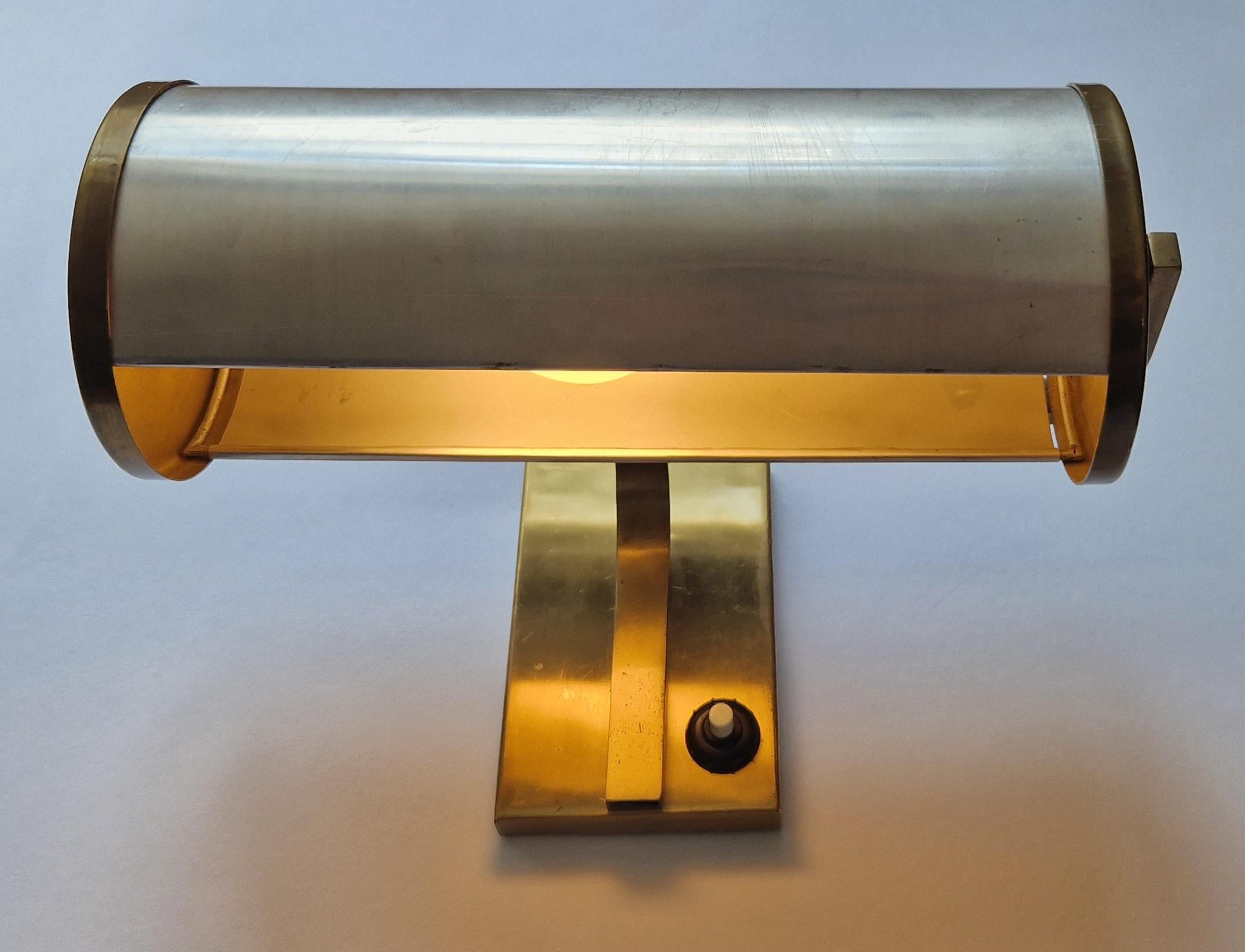 Rara lámpara de pared Art decó / Funcionalismo / Bauhaus, años 30 Latón en venta