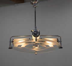 Rare Art Deco / Functionalist Tubular Chandelier, 1930s