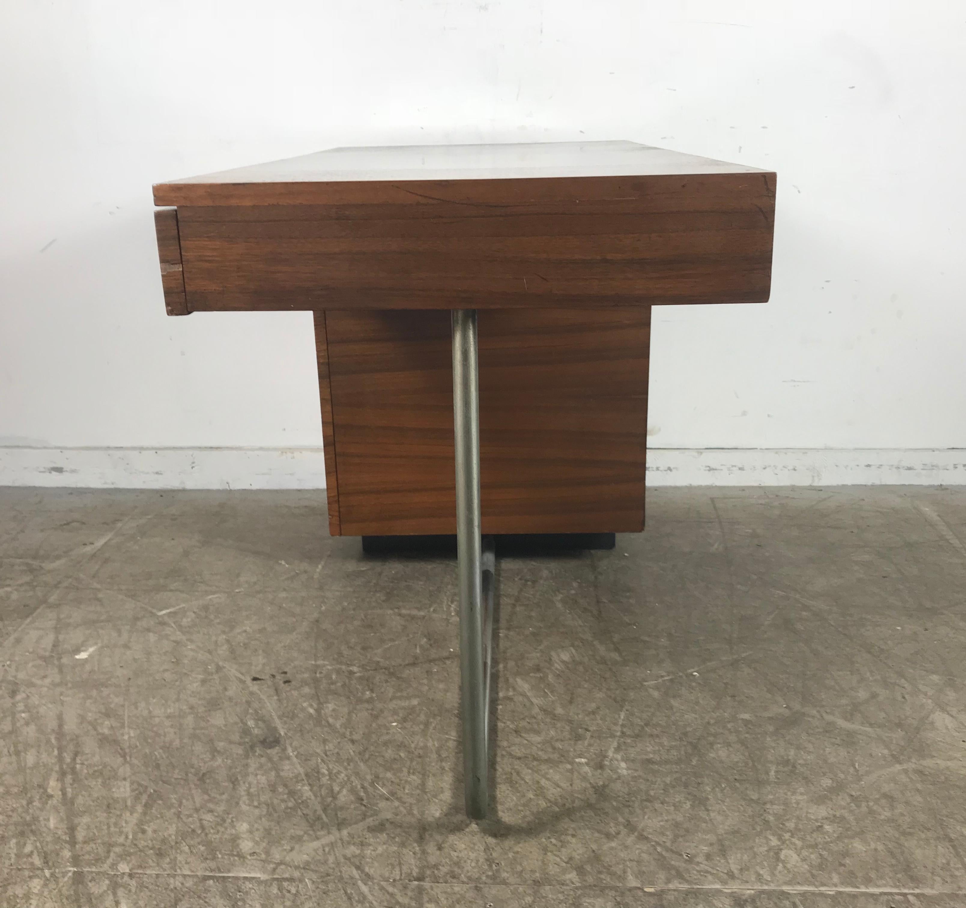 Mid-20th Century Rare Art Deco Gilbert Rohde Herman Miller East Indian Laurel Desk, circa 1930s