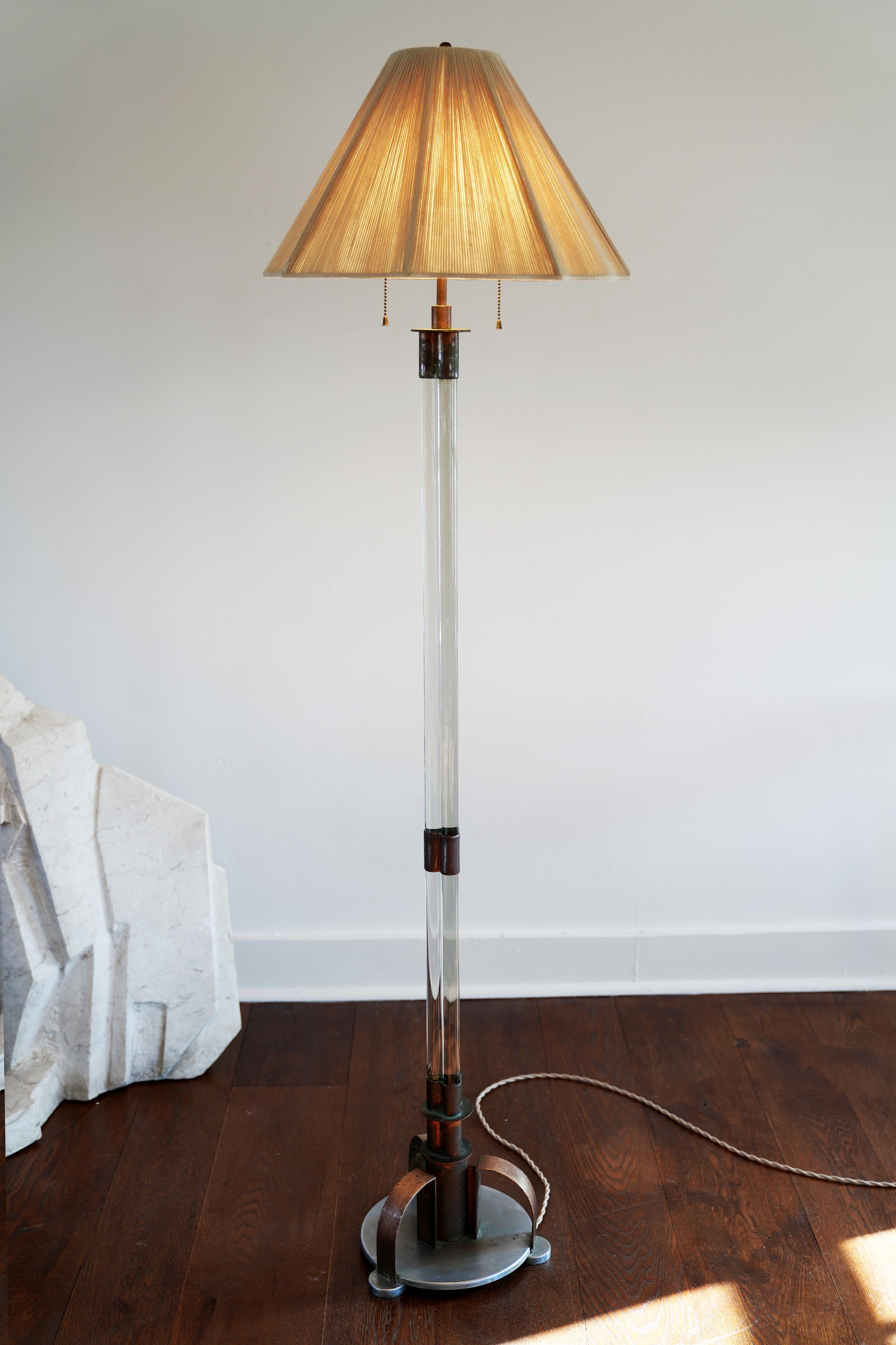 Rare Art Deco Glass Floor Lamp For Sale 2