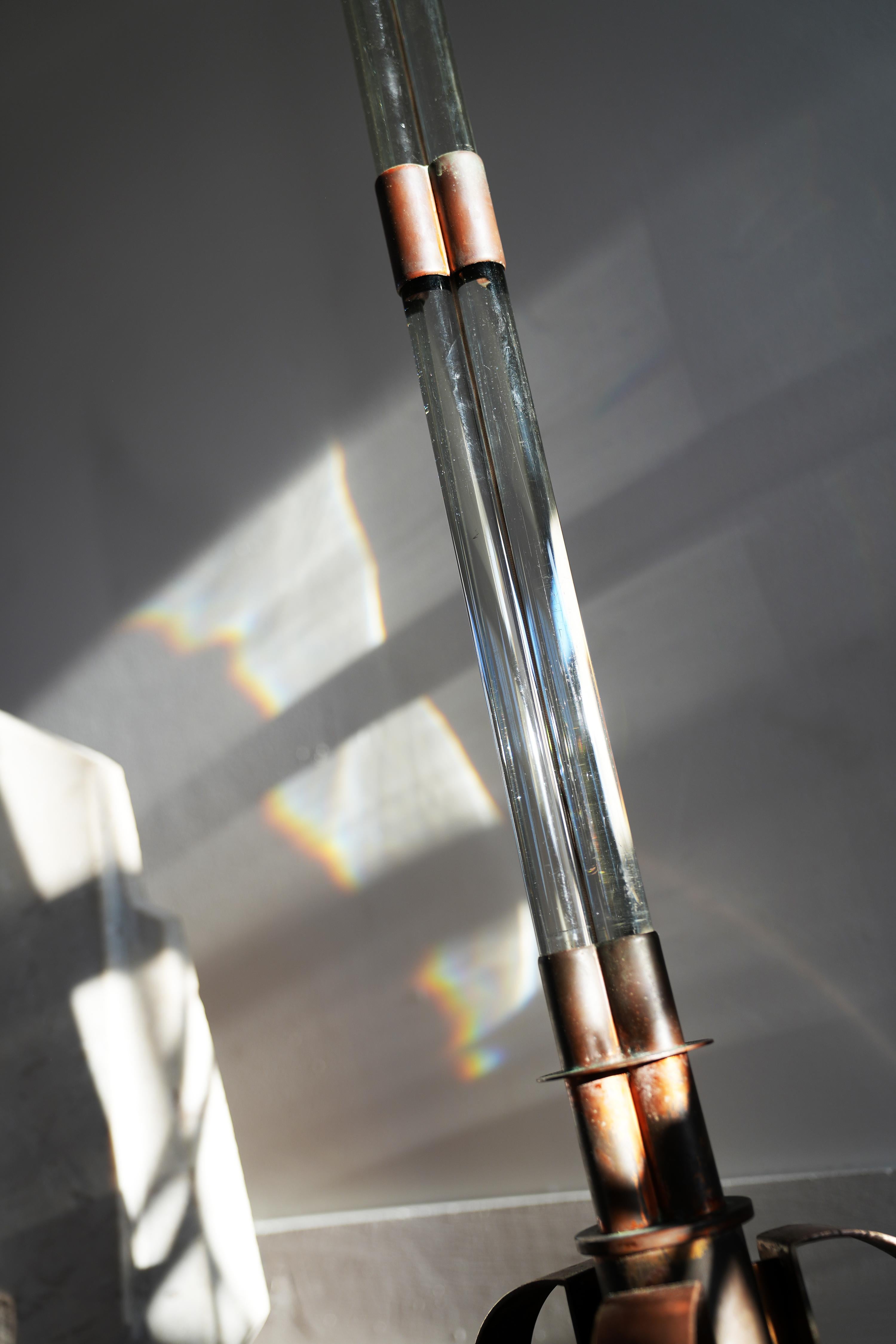 Rara lámpara de pie de cristal Art Decó en venta 3