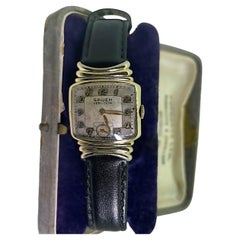 Rare Art-Deco Gruen Veri-Thin Manual Watch. Unusual TV Shaped Case. Hooded Lugs.