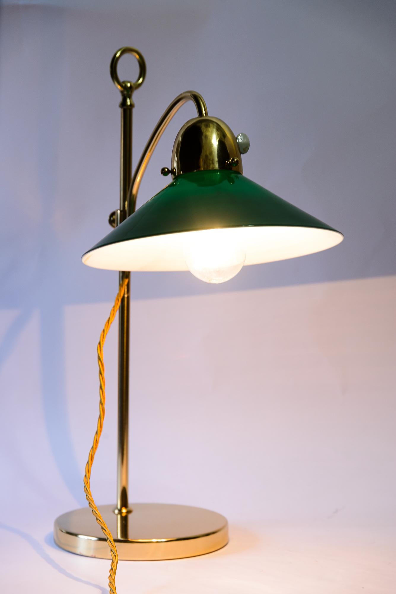 Rare Art Deco hight adjustable condor table lamp with original glass shade 1920s For Sale 6