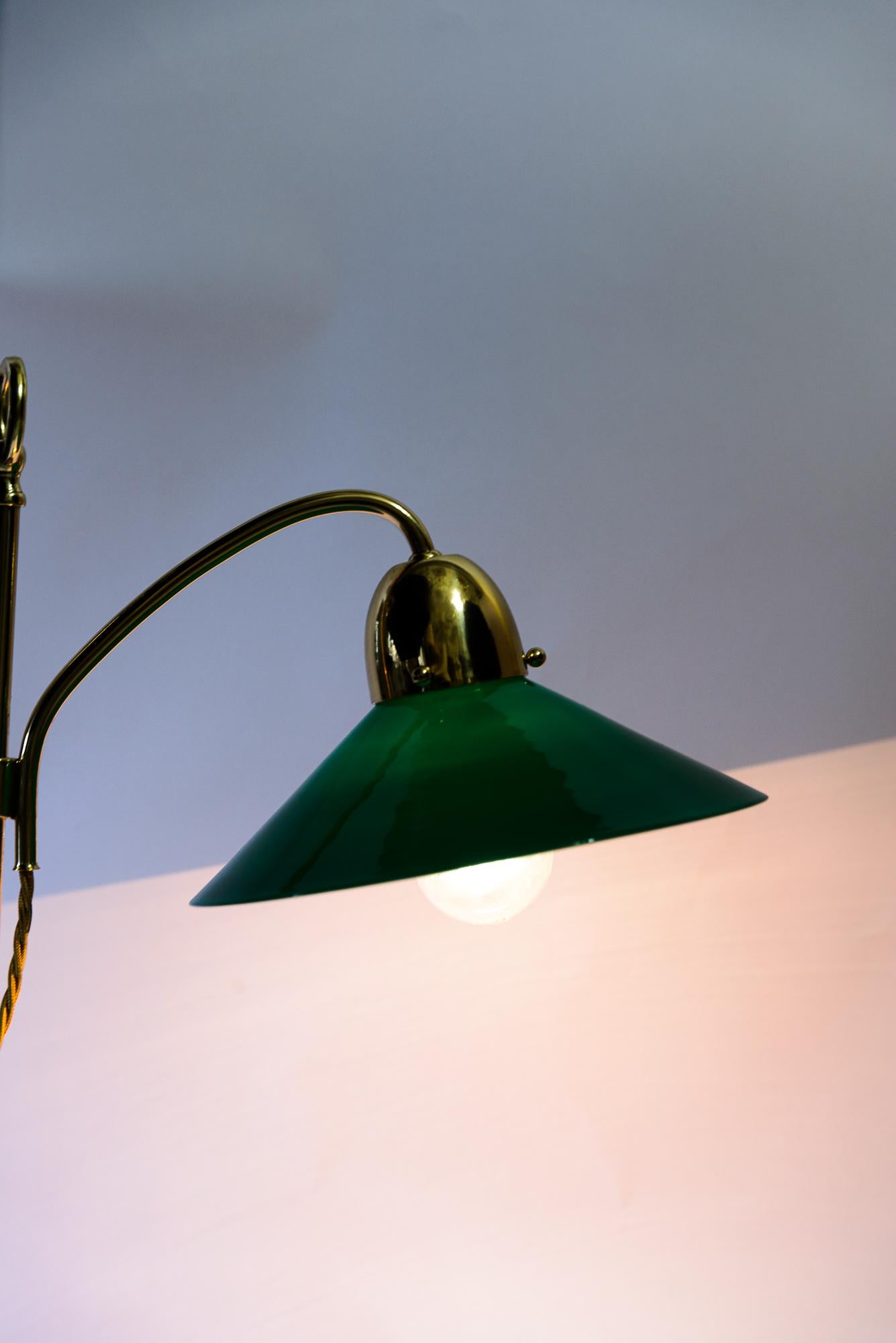 Rare Art Deco hight adjustable condor table lamp with original glass shade 1920s For Sale 7