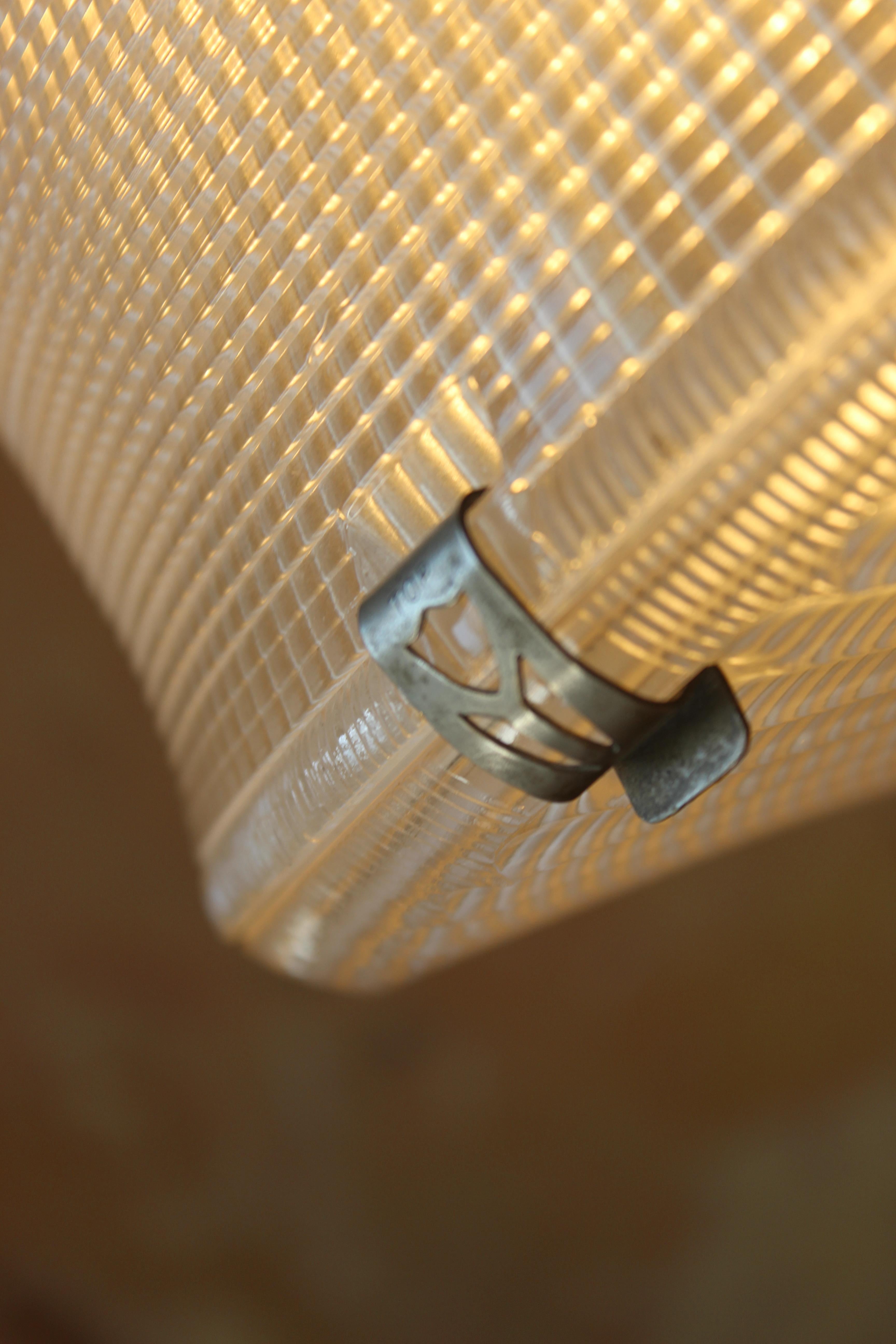 Rare Art Deco Holophane Prismatic & Bronze Pendant Lantern Light 4