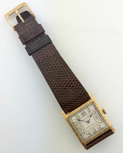 Rare Art Deco IWC Schaffhausen 18k Gold Rectangular Watch  (c.1930's)