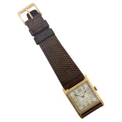 Rare Art Deco IWC Schaffhausen 18k Gold Rectangular Watch  (c.1930's)