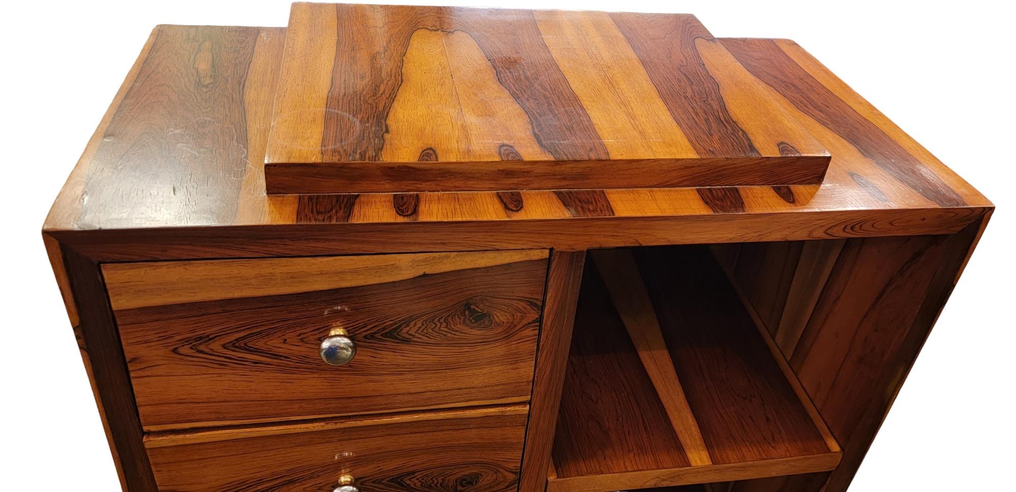 Adirondack Rare Art Deco Jacaranda Brazillian Rosewood Cabinet For Sale