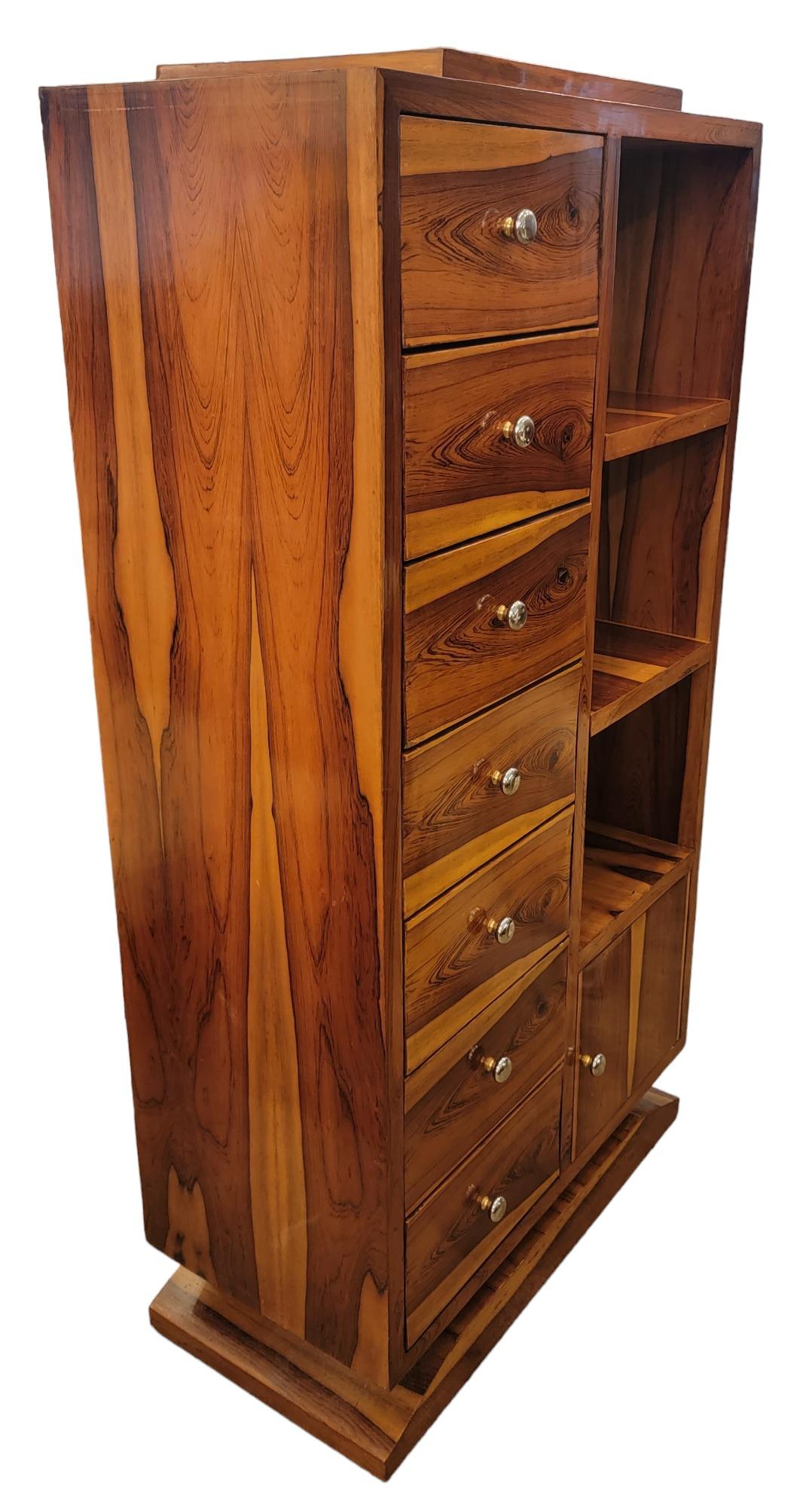 20th Century Rare Art Deco Jacaranda Brazillian Rosewood Cabinet For Sale