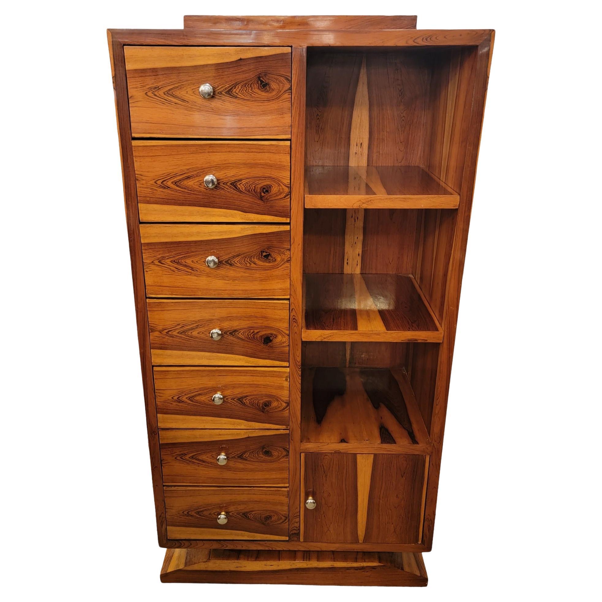 Rare Art Deco Jacaranda Brazillian Rosewood Cabinet For Sale
