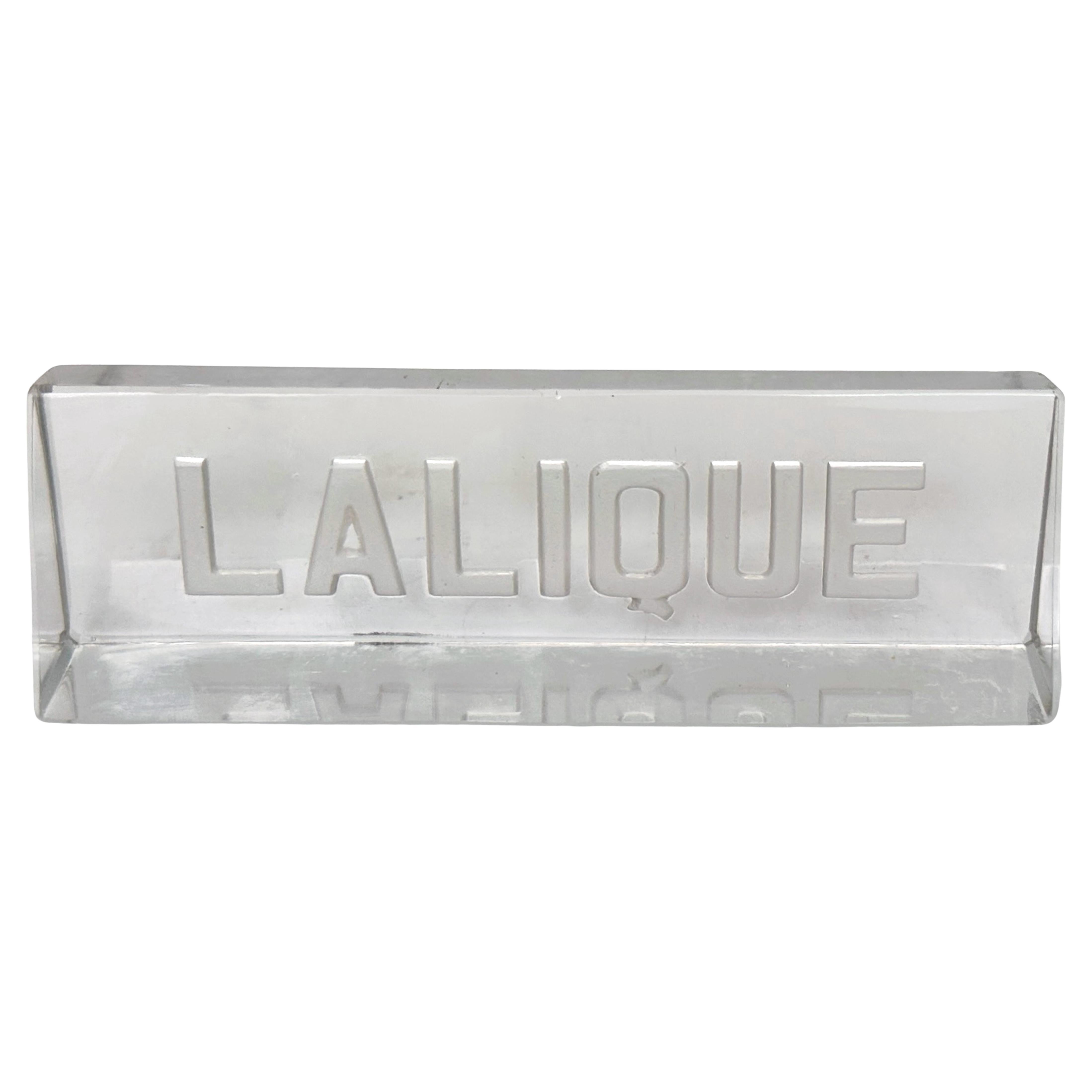 Rara insegna commerciale a blocchi di vetro Art Deco Lalique, Francia, circa 1930