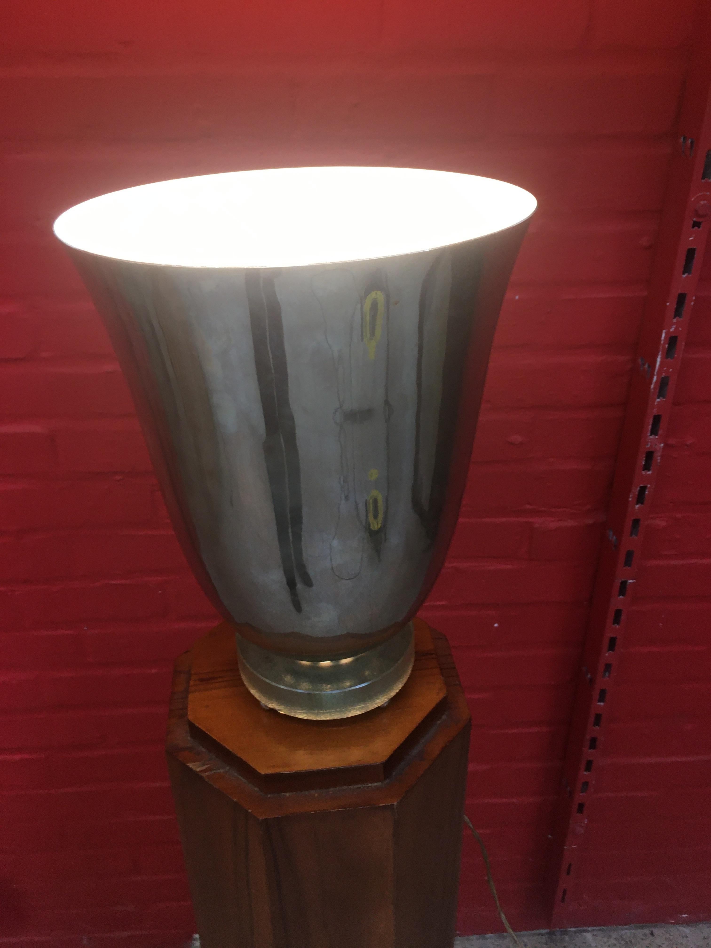 Rare lampe Art Deco, éclairage direct et indirect, vers 1930, entièrement restaurée Excellent état - En vente à Saint-Ouen, FR