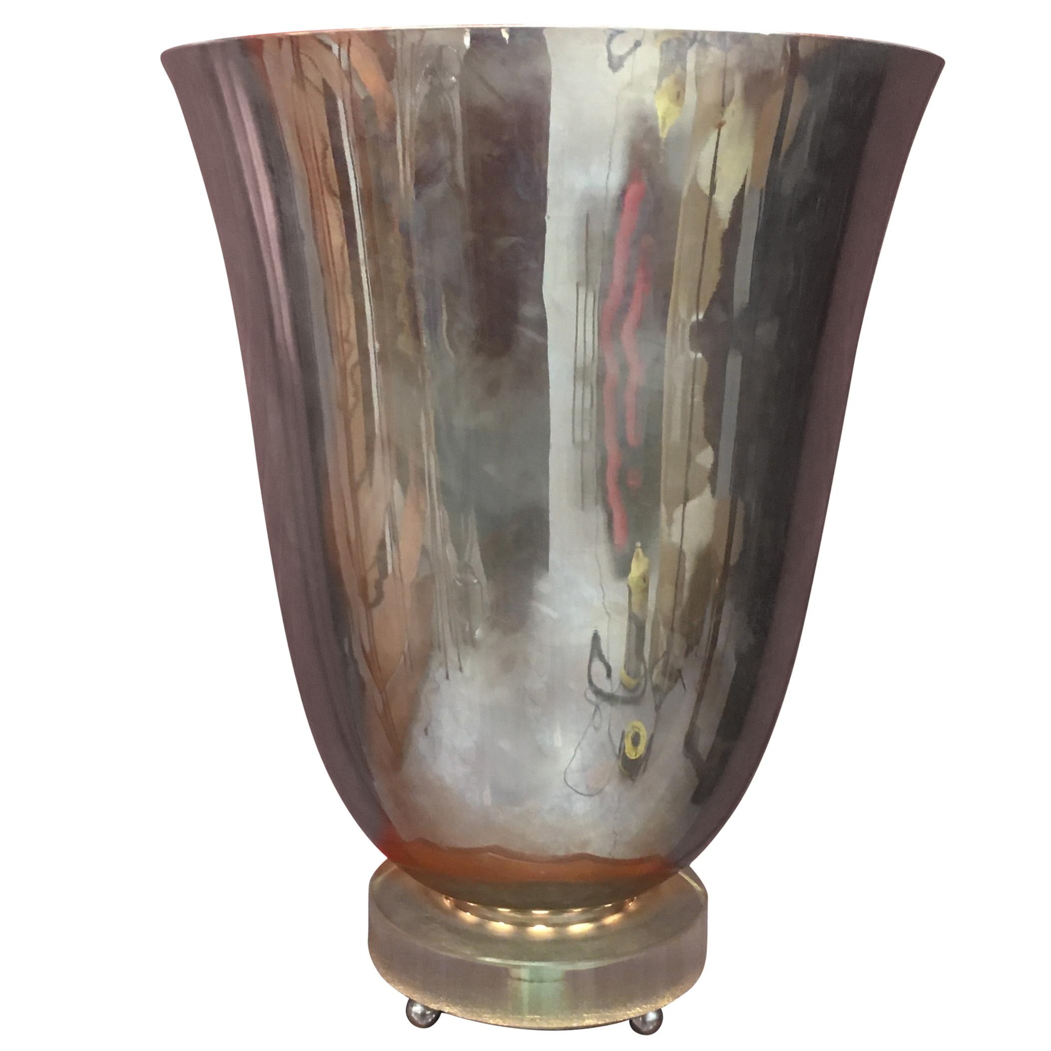Rare Art Deco Lamp, Direct and Indirect Lighting, circa 1930, Fully Restored For Sale