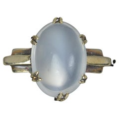 Rare Art Deco Large Moonstone and 9 Carat Gold Solitaire Ring