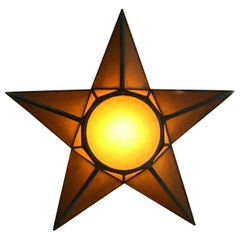 Rare Art Deco Leaded Glass "STAR" Ceiling Fixture or Sconce