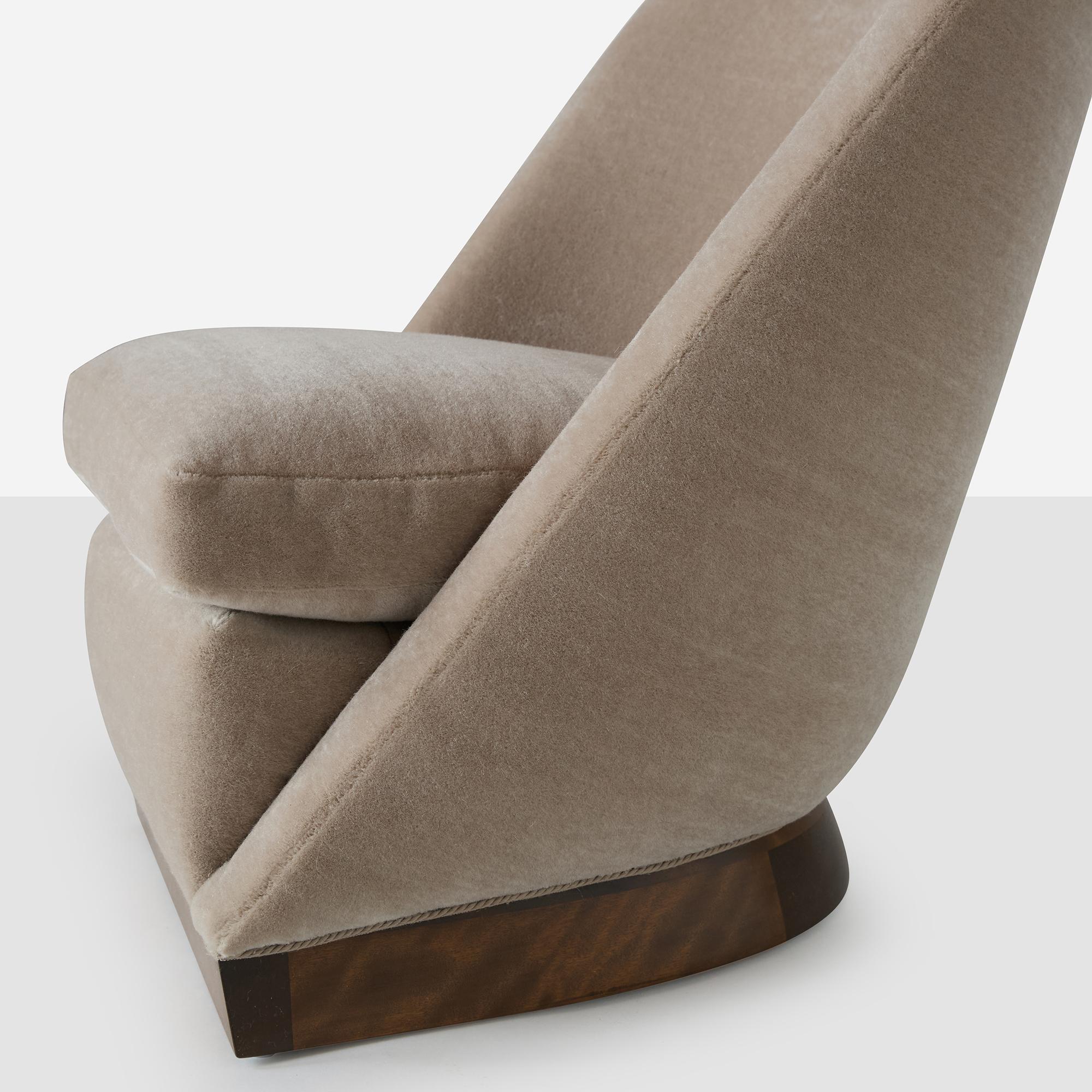 Velvet Rare Art Deco Lounge Chair by Louis Sognot for Primavera For Sale