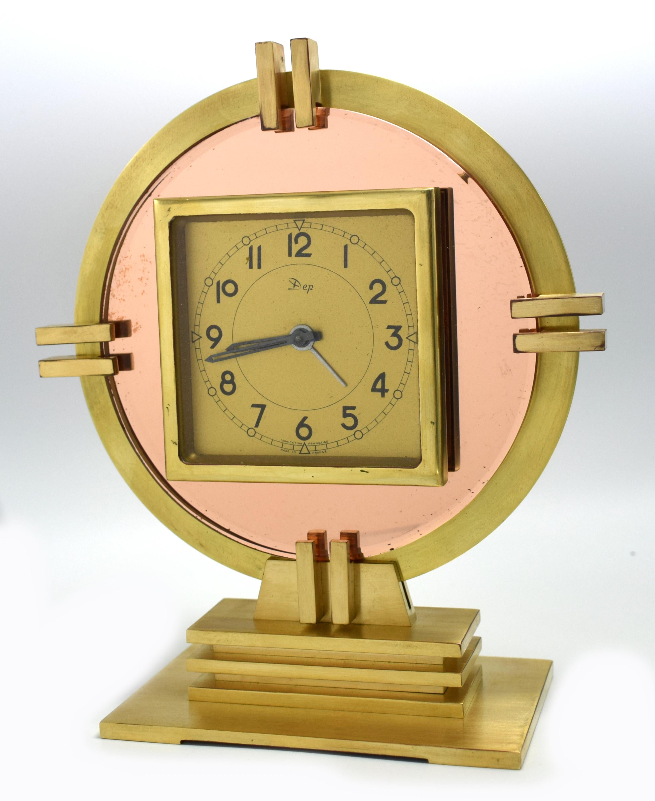 French Rare Art Deco Machine Age Clock by Dep, circa 1930