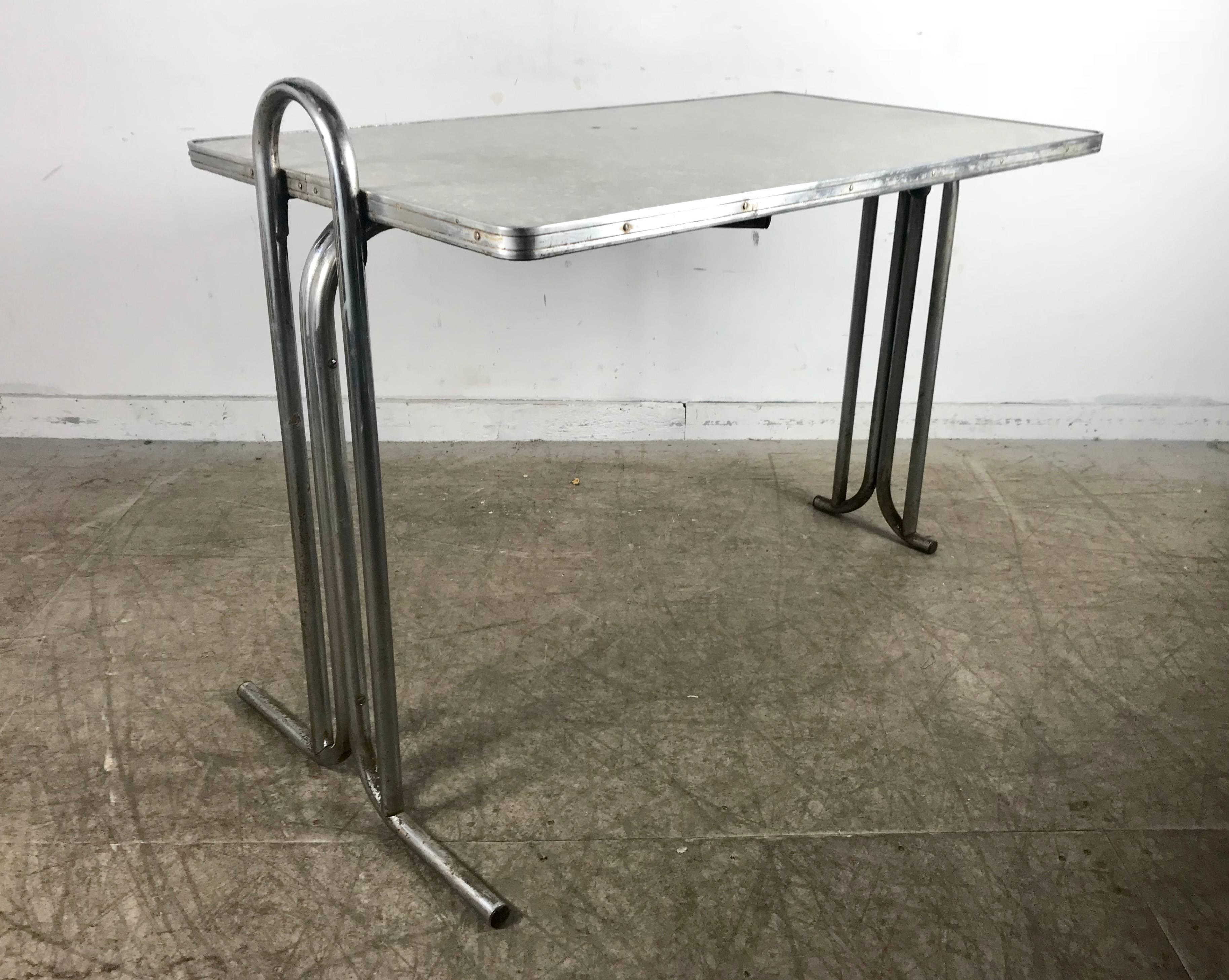 Rare Art Deco, Machine Age Table or Desk designed by Wolfgang Hoffmann In Fair Condition In Buffalo, NY