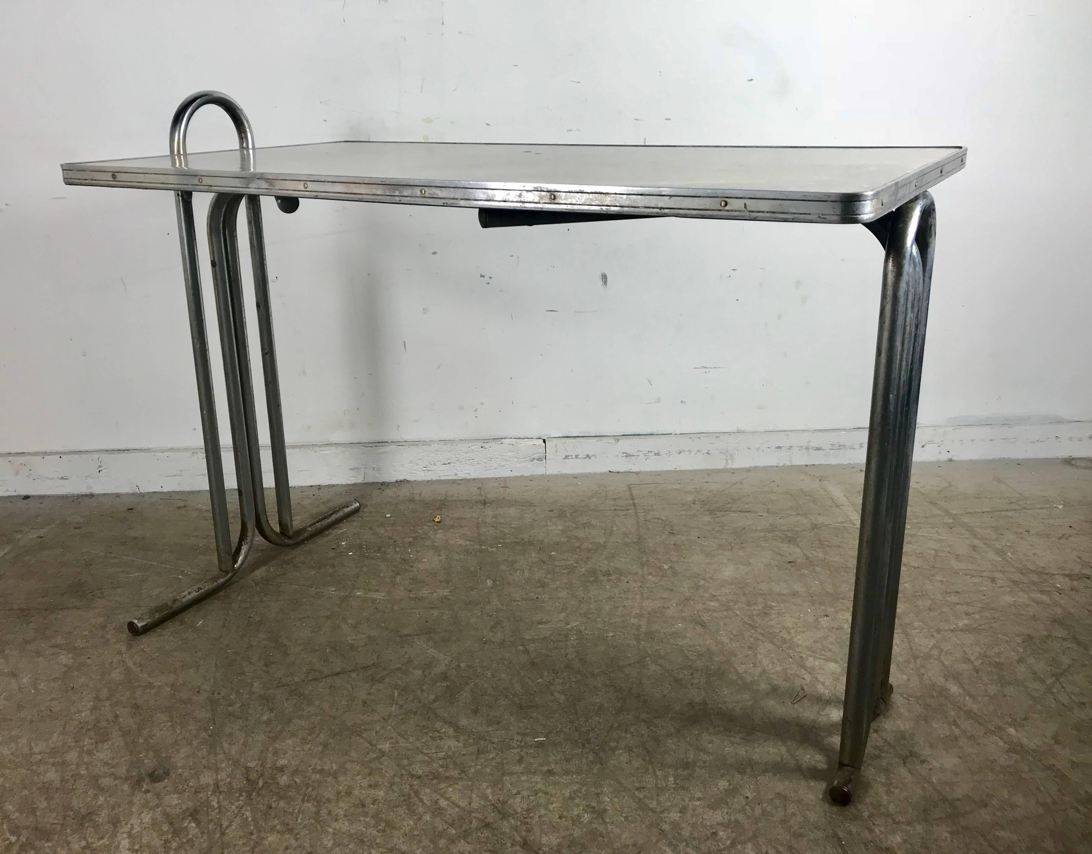 Rare Art Deco, Machine Age Table or Desk designed by Wolfgang Hoffmann 3