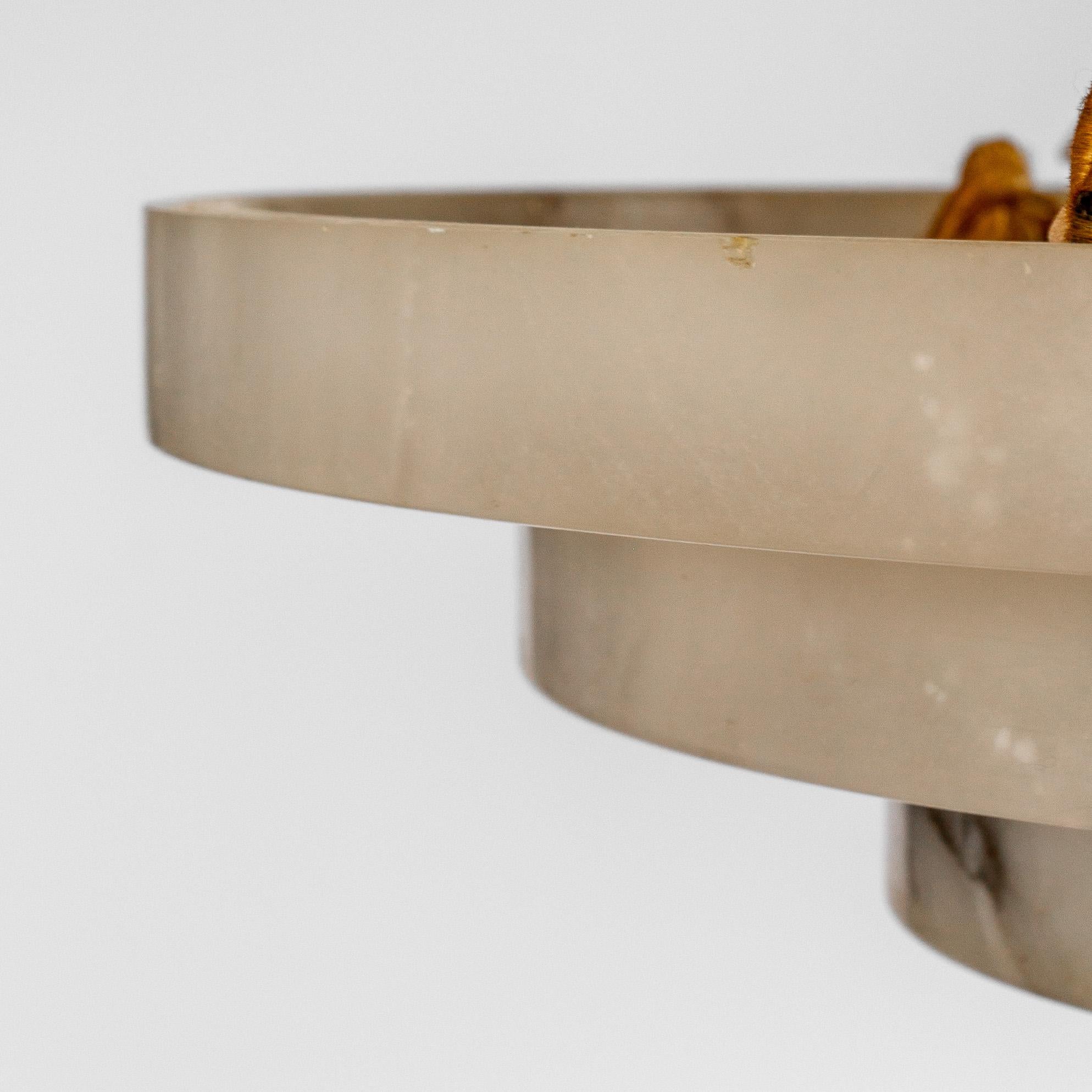 Rara lampada a sospensione / lampadario in alabastro marmorizzato Art Deco, Svezia anni '20-'30 in vendita 2