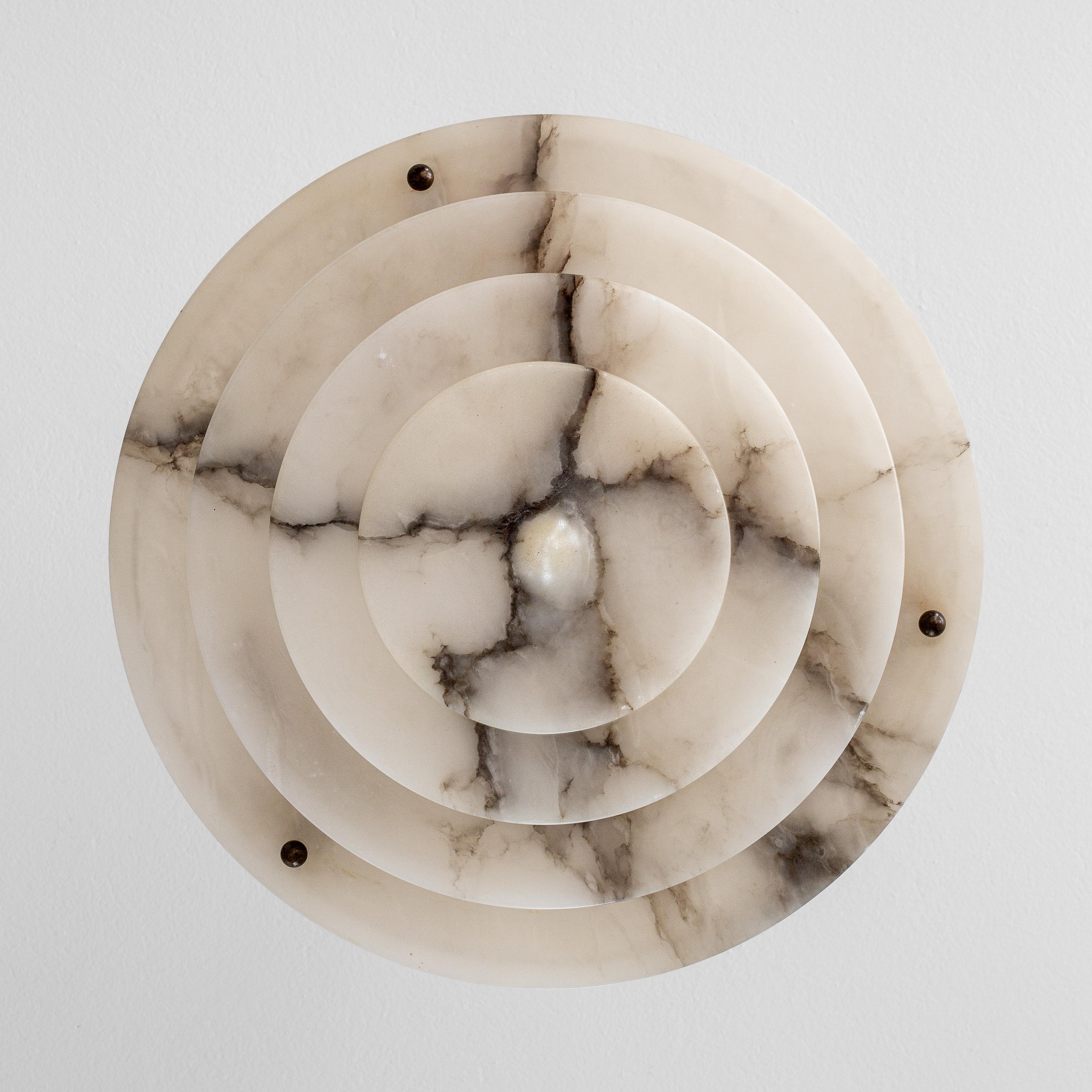 XX secolo Rara lampada a sospensione / lampadario in alabastro marmorizzato Art Deco, Svezia anni '20-'30 in vendita