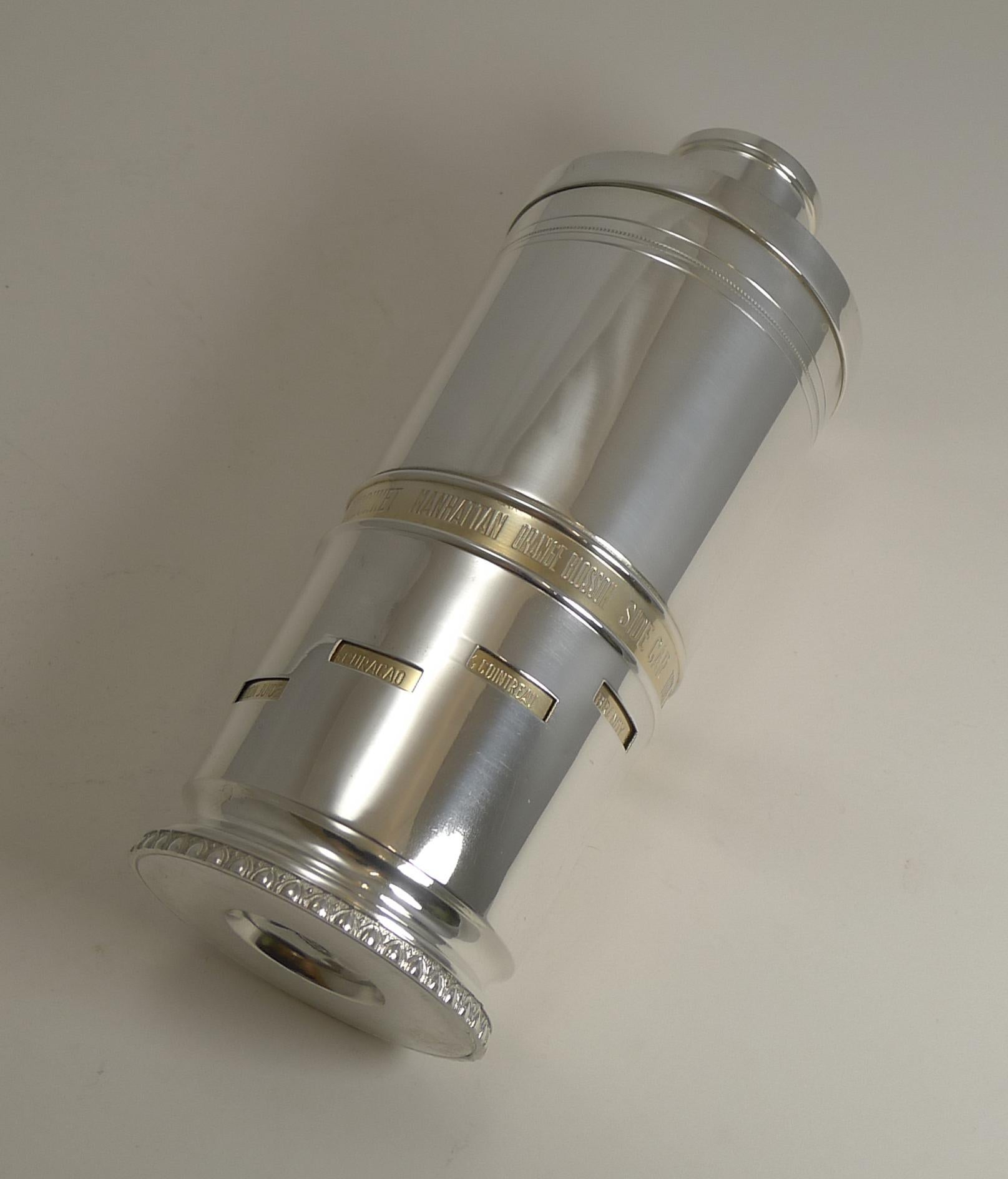 Rare Art Deco / Mid-Century Modern Italian Recipe Cocktail Shaker by Macabo 3