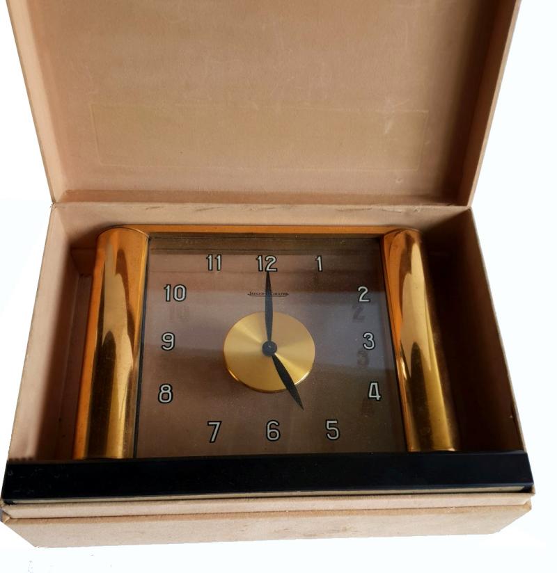 Brass Rare Art Deco Mystery Clock by Jaeger-LeCoultre