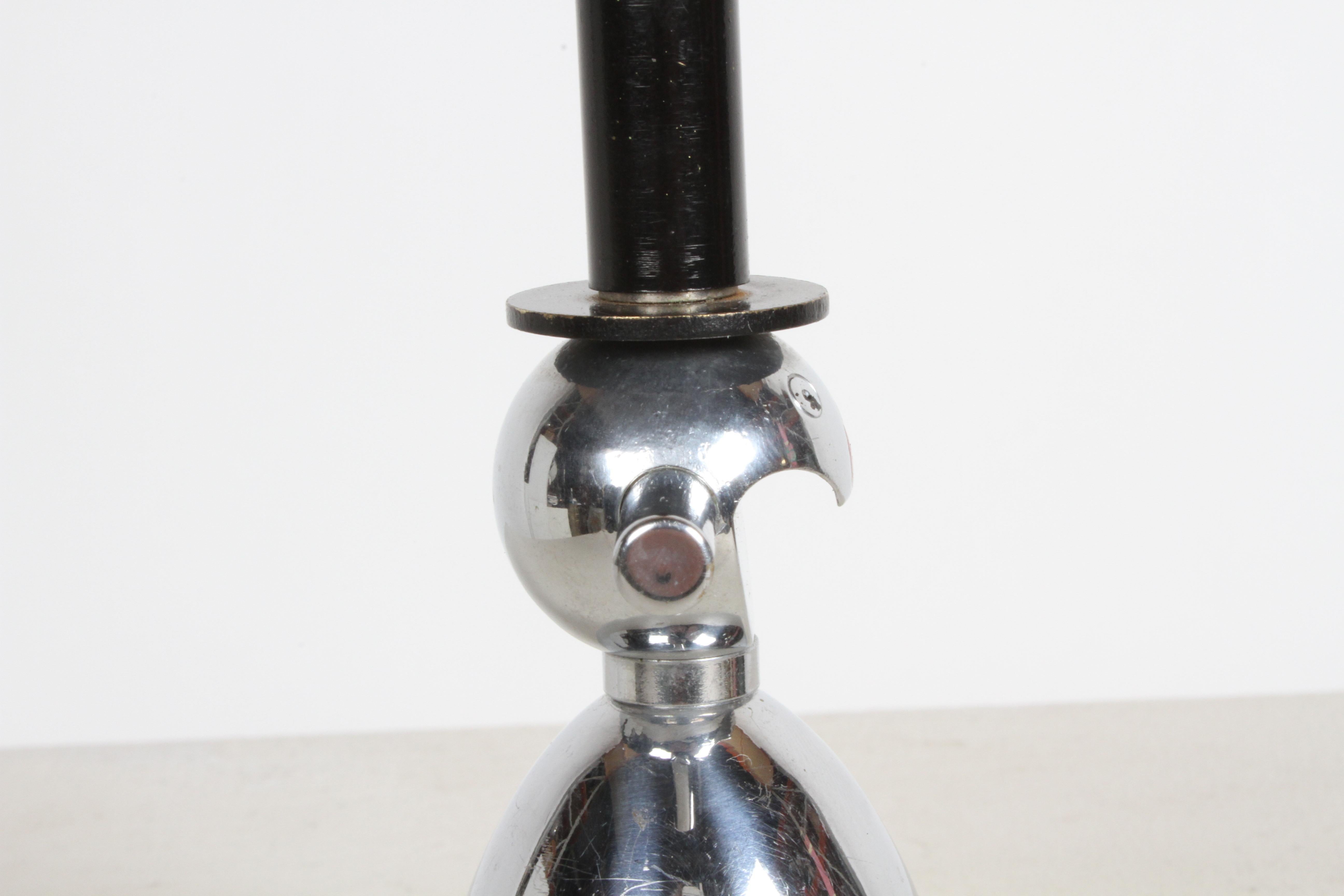 Rare Art Deco Novelty Chrome Snowman Jigger, Bottle Opener & Cork Screw In Good Condition For Sale In St. Louis, MO