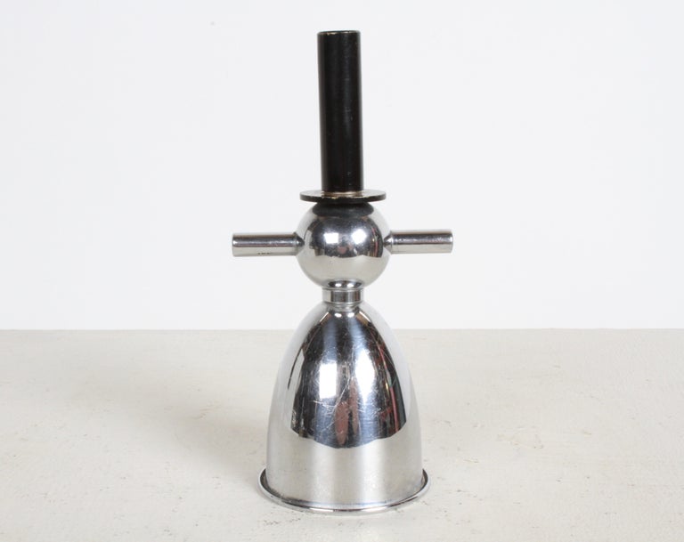 Rare Art Deco Novelty Chrome Snowman Jigger, Bottle Opener and Cork