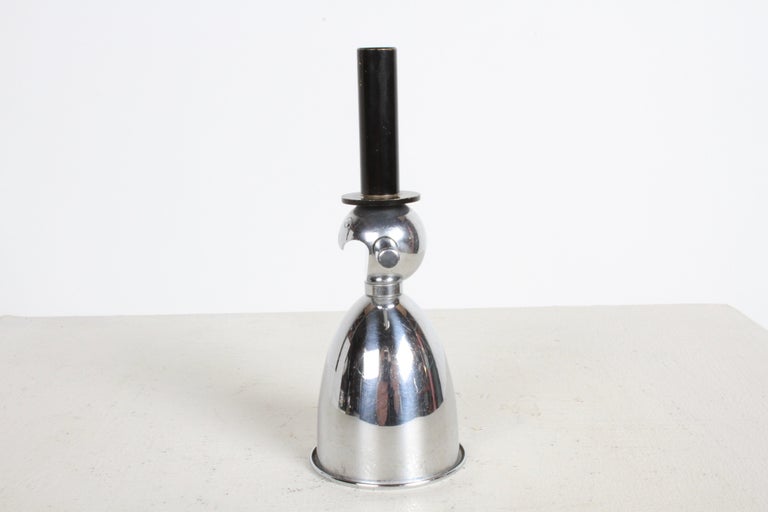 Rare Art Deco Novelty Chrome Snowman Jigger, Bottle Opener and Cork