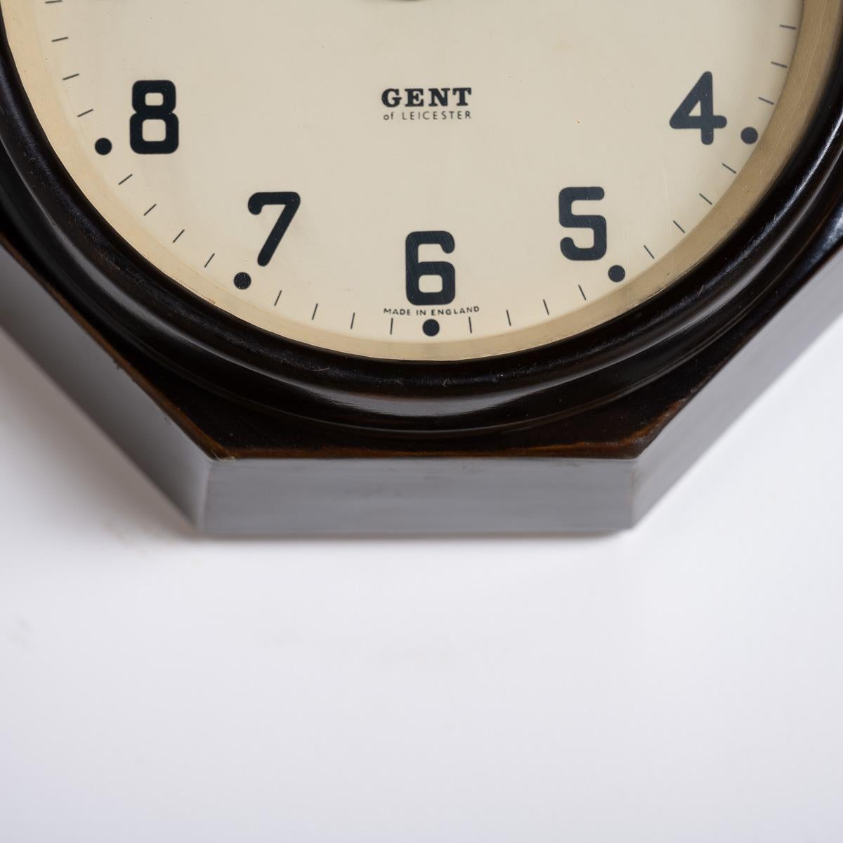 Rare Art Deco Octagonal Bakelite Wall Clock by Gent of Leicester 5