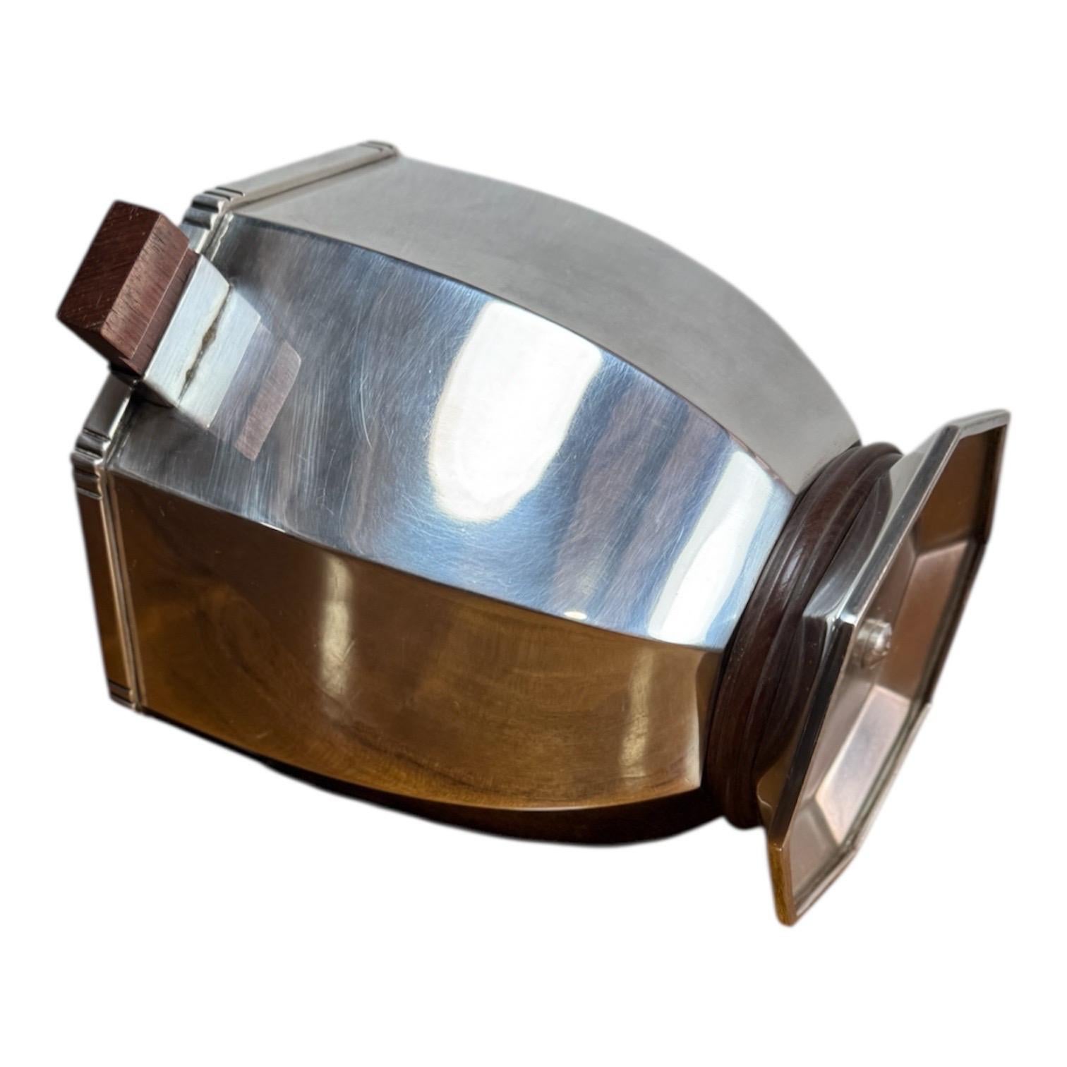 Silver Plate Rare Art Deco Octagonal Ice Bucket / Champagne Cooler by Gallia Christofle For Sale
