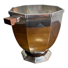 Antique Rare Art Deco Octagonal Ice Bucket / Champagne Cooler by Gallia Christofle