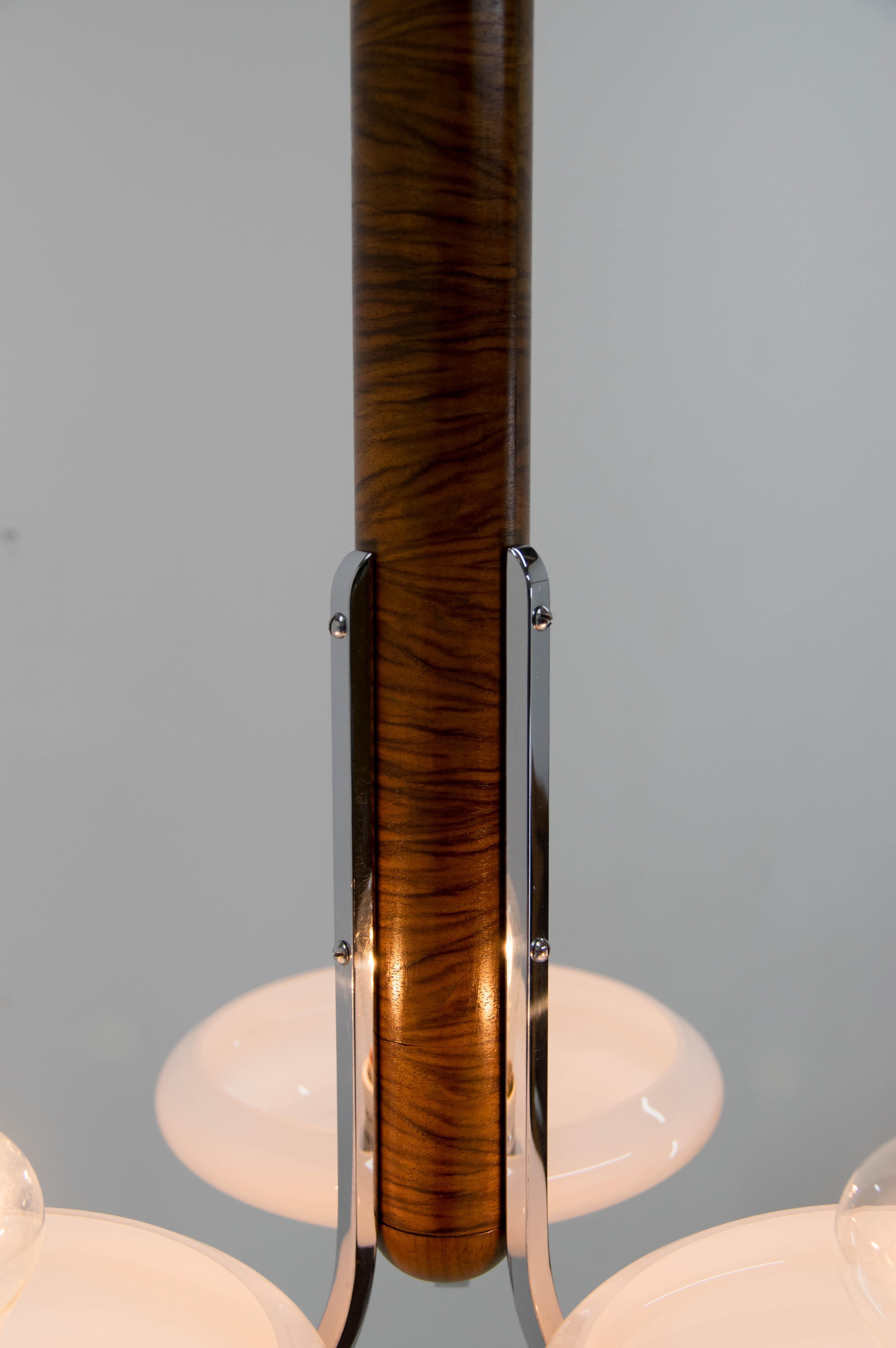 Rare Art Deco or Bauhaus Chandelier Made by UP Zavody, 1930s In Good Condition In Praha, CZ
