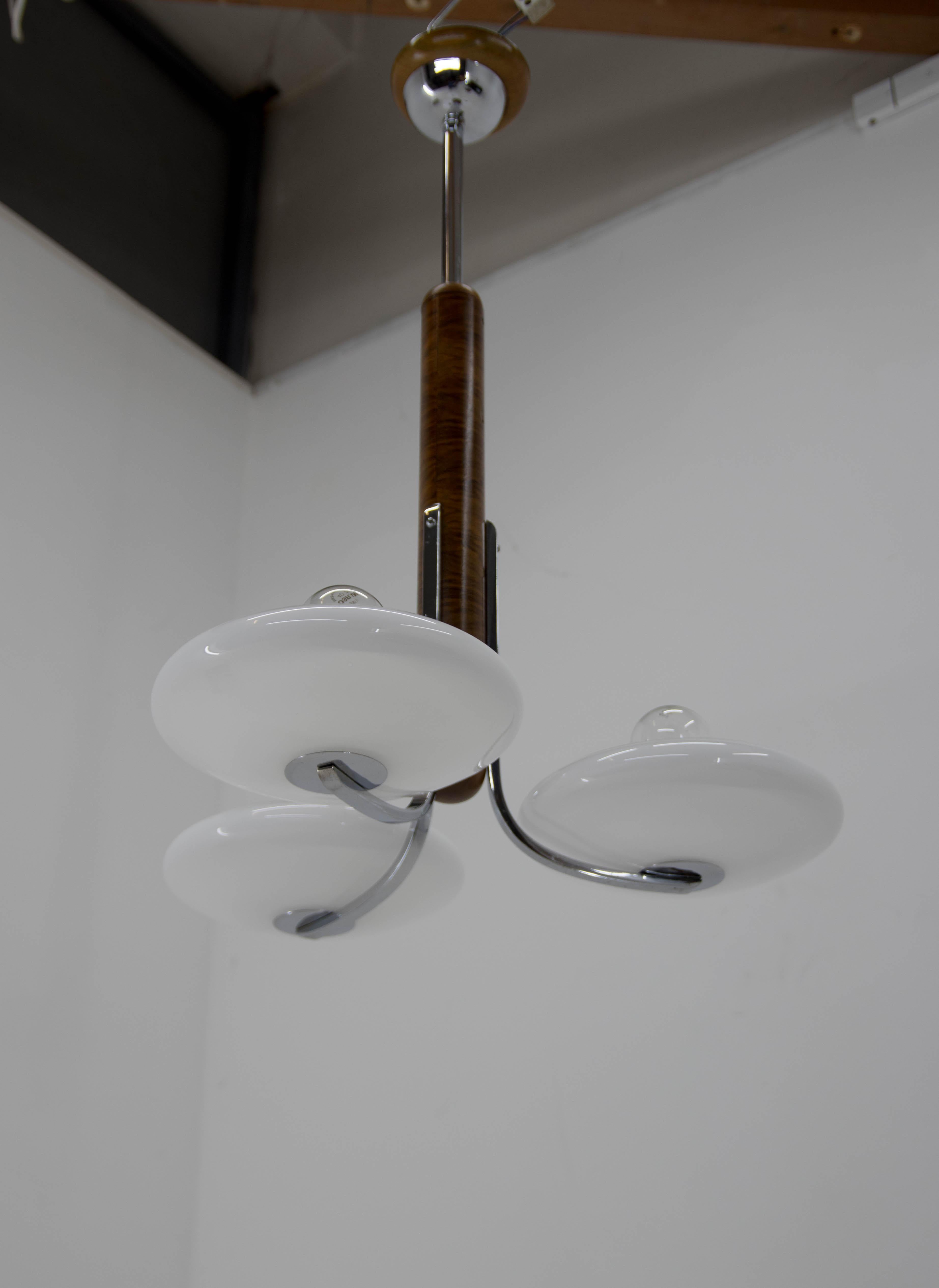 Rare Art Deco or Bauhaus Chandelier Made by UP Zavody, 1930s 1