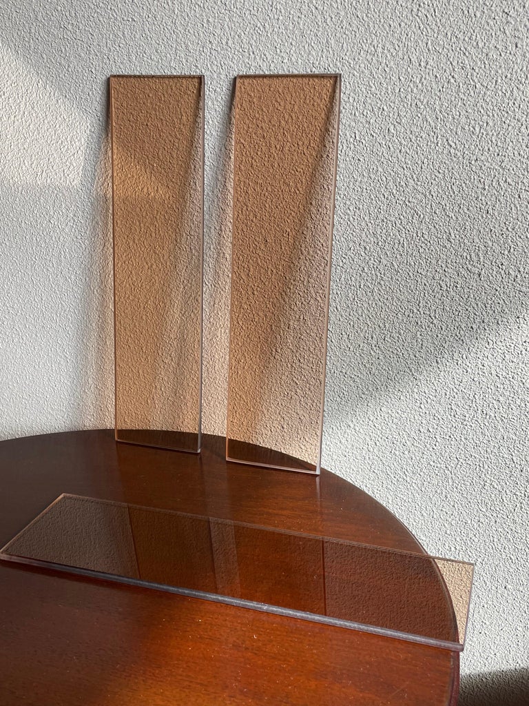 Rare Art Deco Pendant / Ceiling Light with Art Glass and Smoked Glass