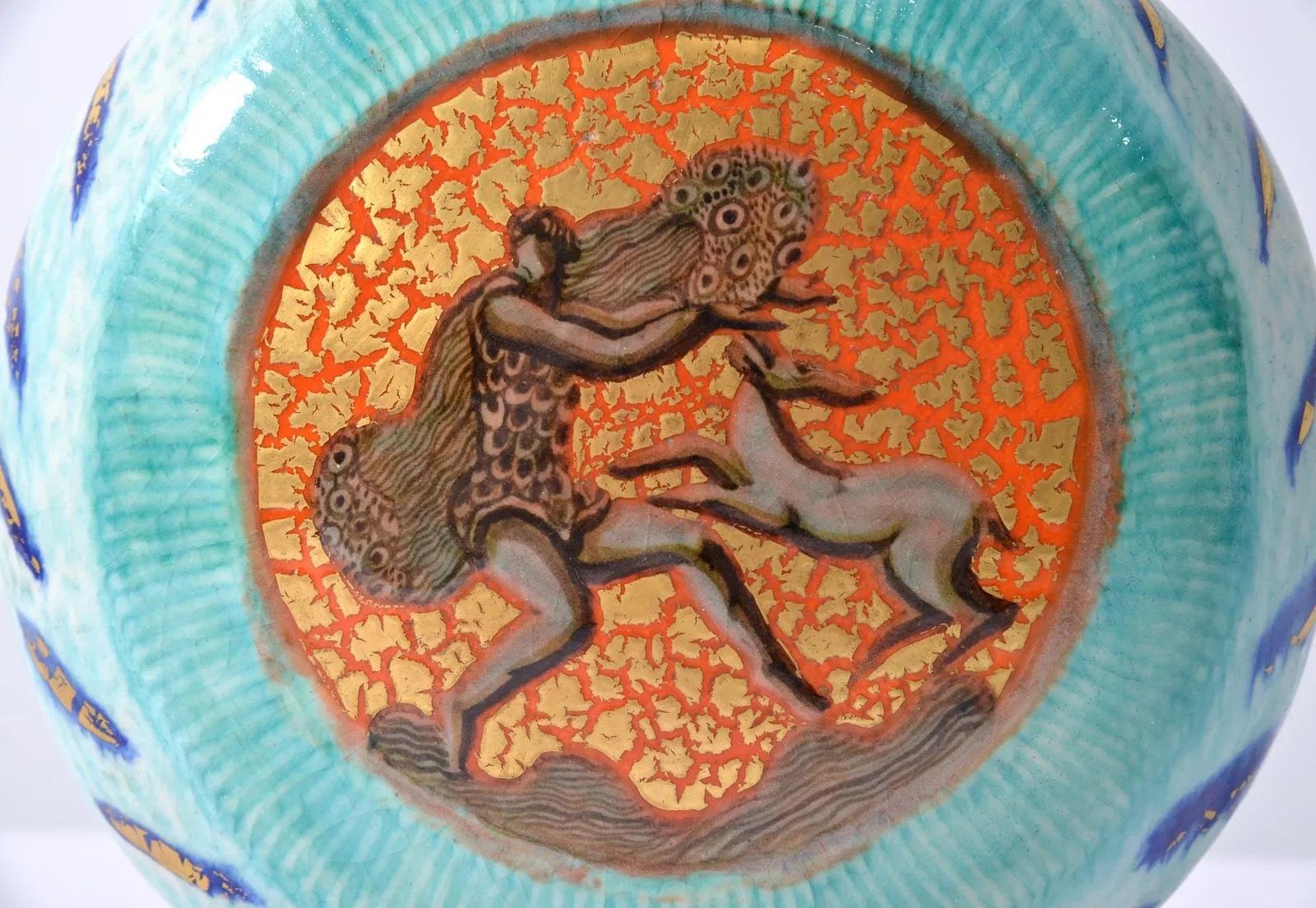 Francese Raro vaso in ceramica Art Déco 