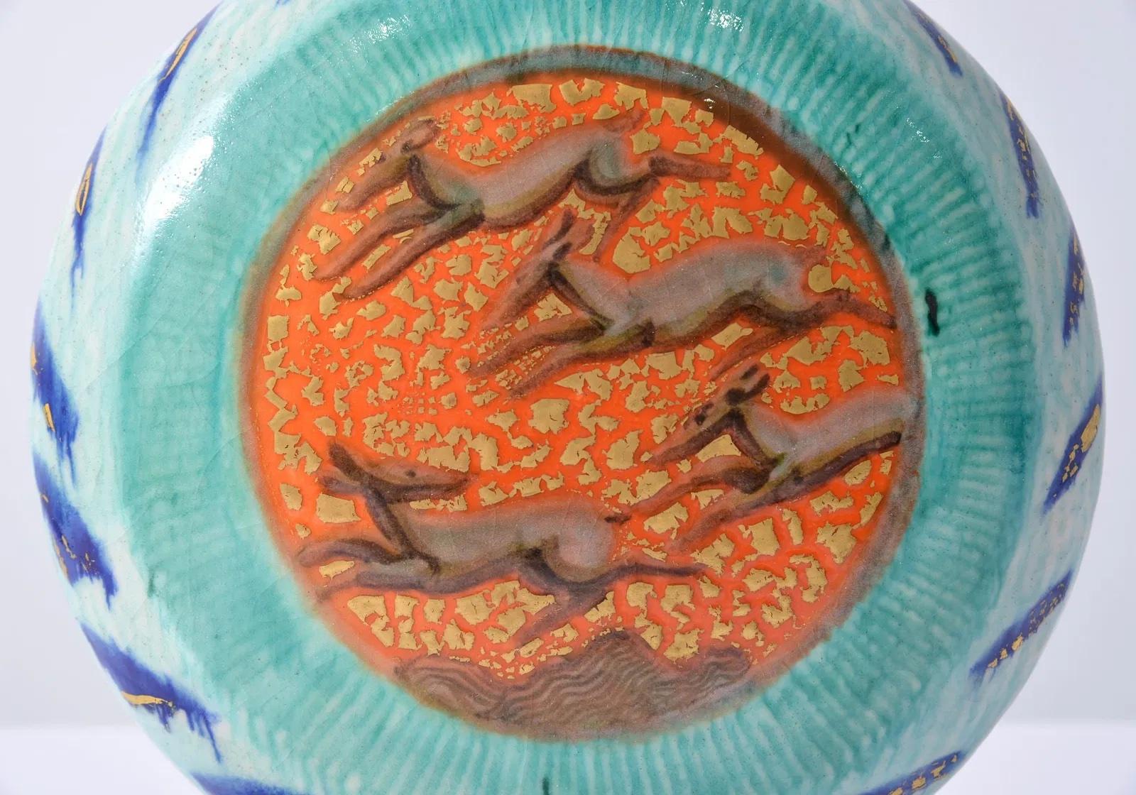 Raro vaso in ceramica Art Déco 