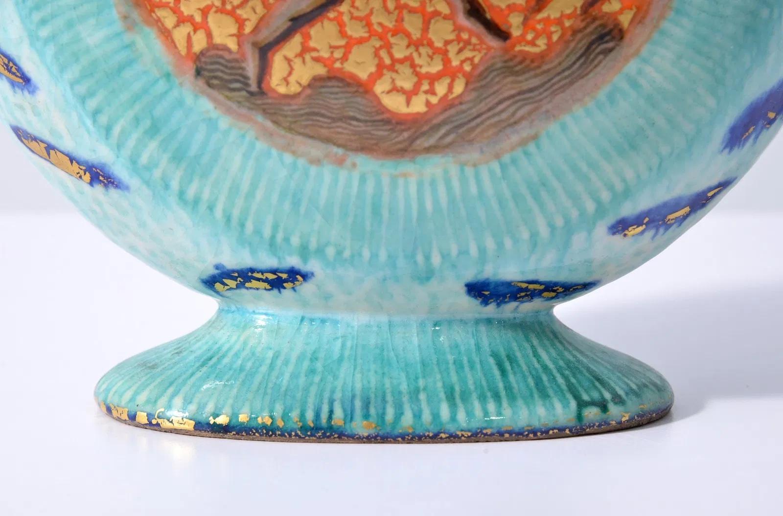 Metà XX secolo Raro vaso in ceramica Art Déco 