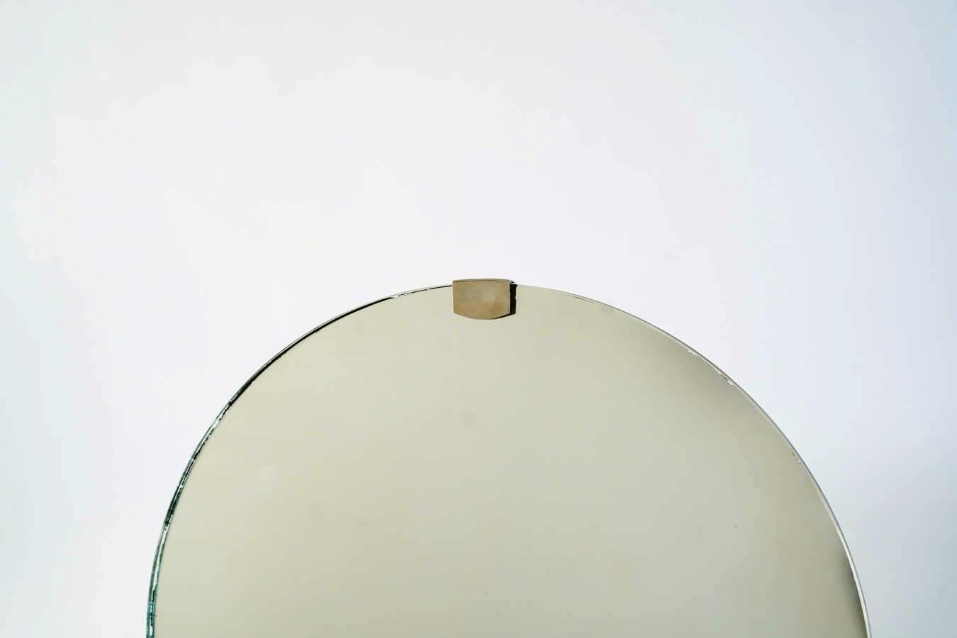 French Rare Art Deco Period Small Orientable Table Mirror Attributed to Jacques Adnet For Sale