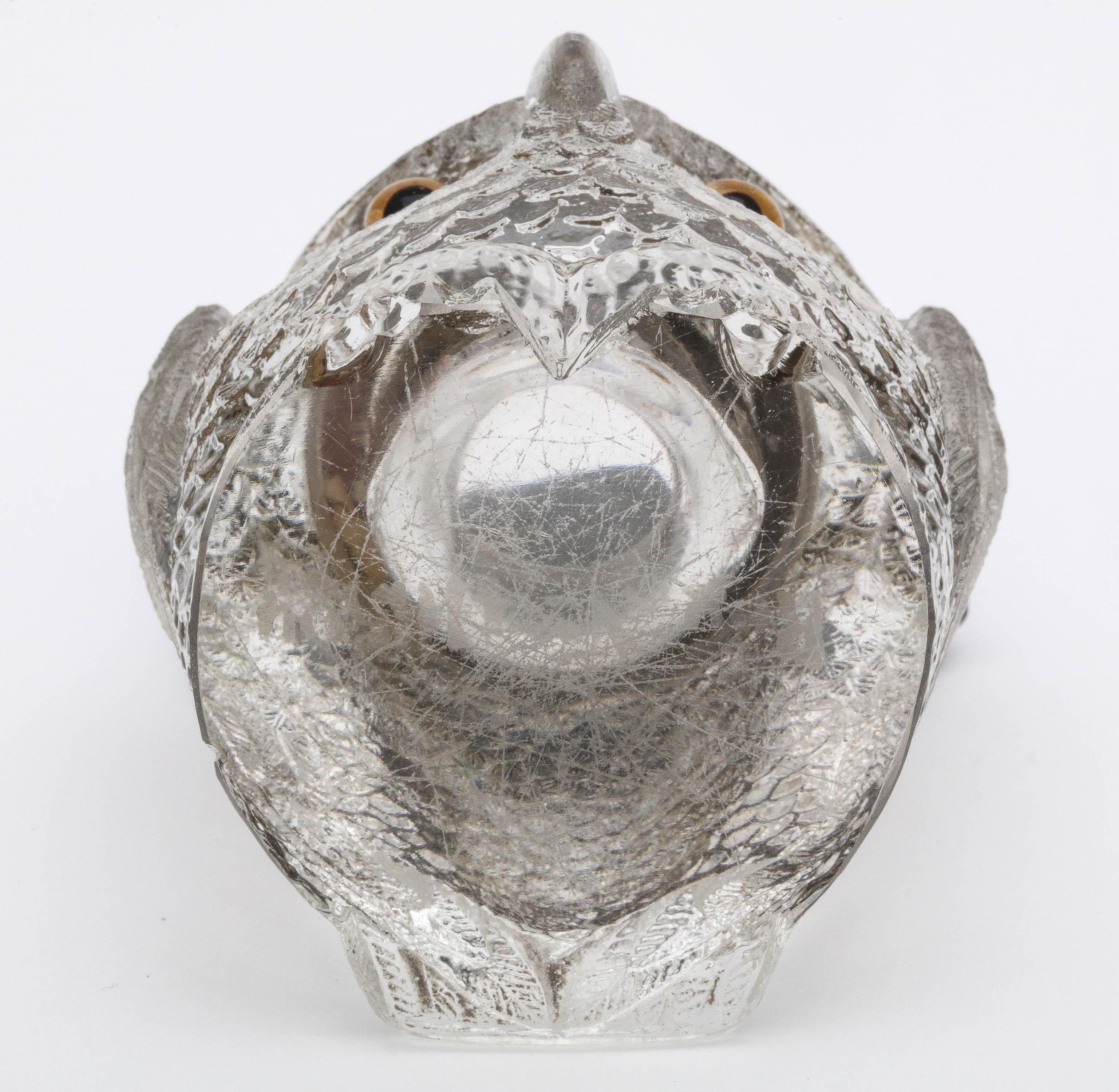 Rare gâchette d'allumettes en forme de hibou en verre monté sur argent sterling de la période Art Déco en vente 8