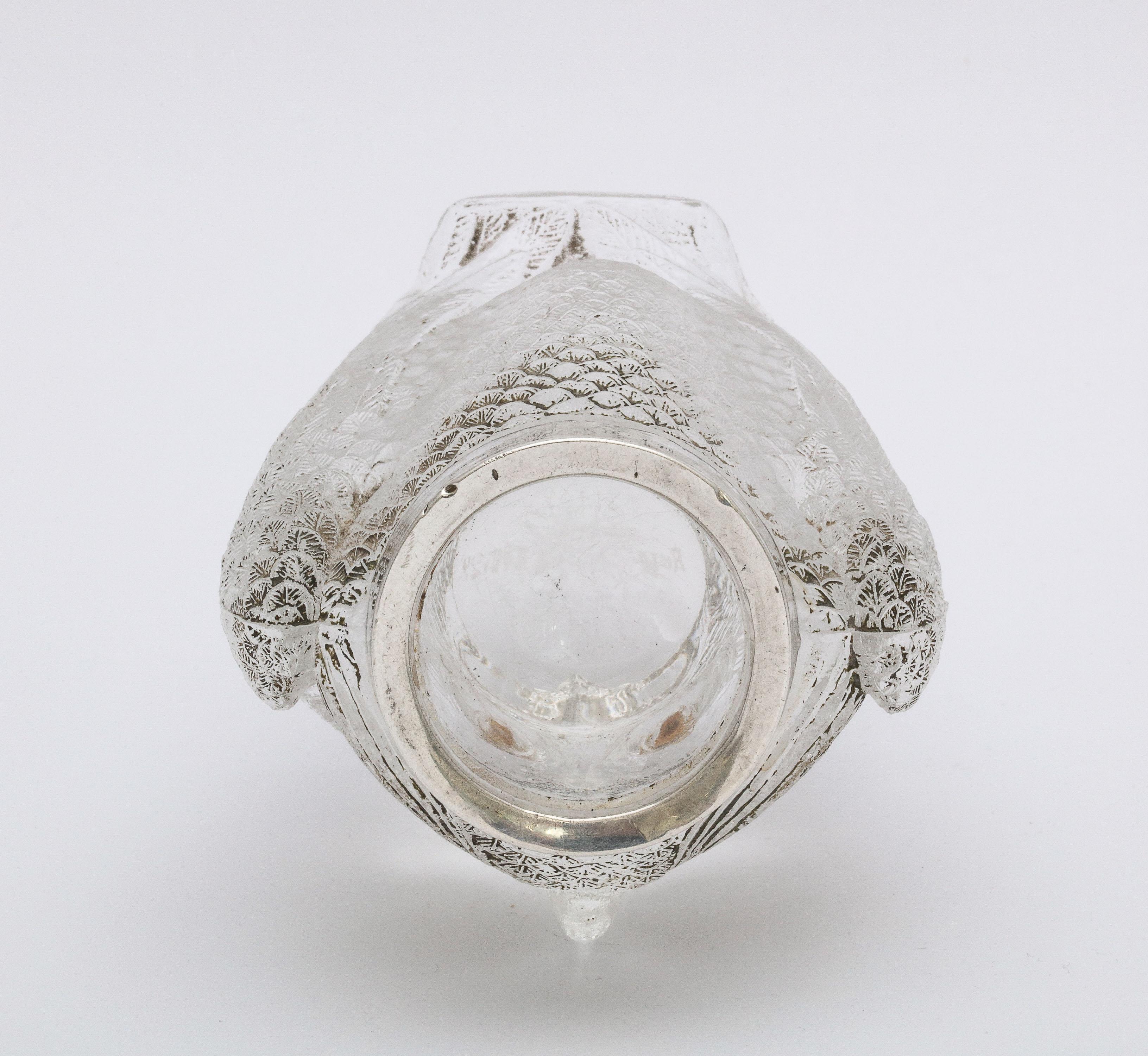 Rare gâchette d'allumettes en forme de hibou en verre monté sur argent sterling de la période Art Déco en vente 10