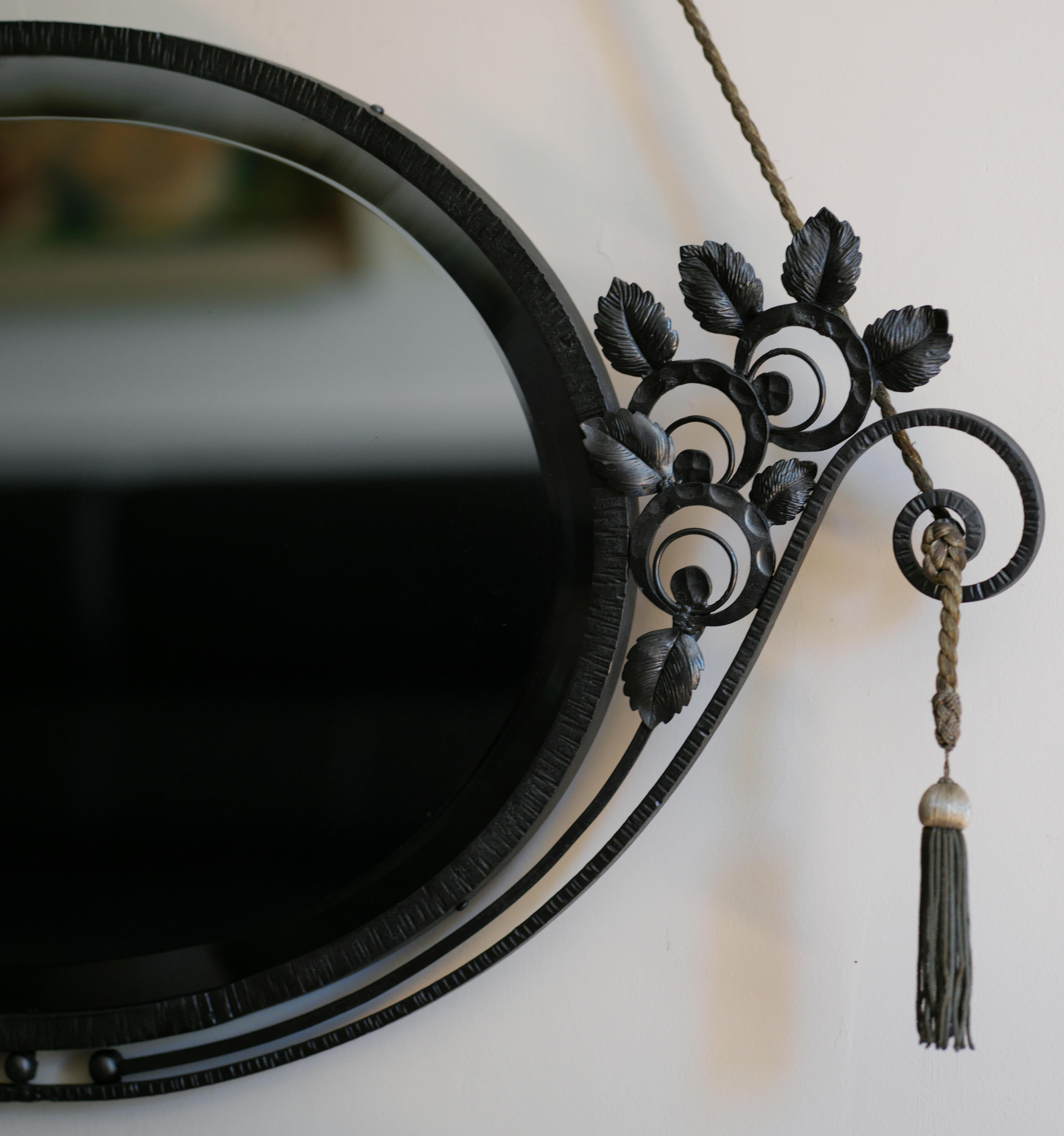 Raro specchio da parete Art Deco Rosebush, 1920 in vendita 3