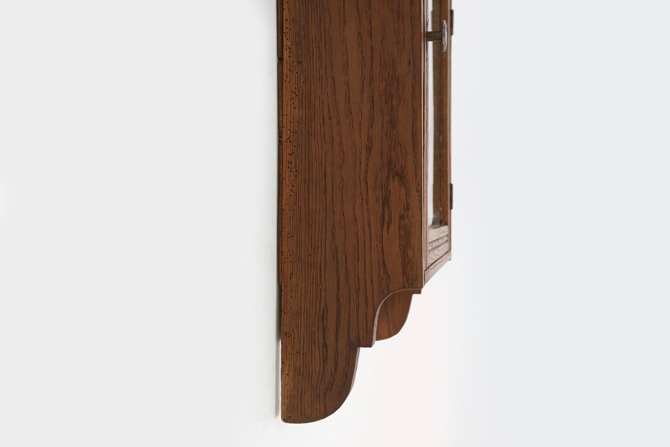 Early 20th Century Rare Art Deco shaving cabinet in wood with side mirrors, France 1920s For Sale