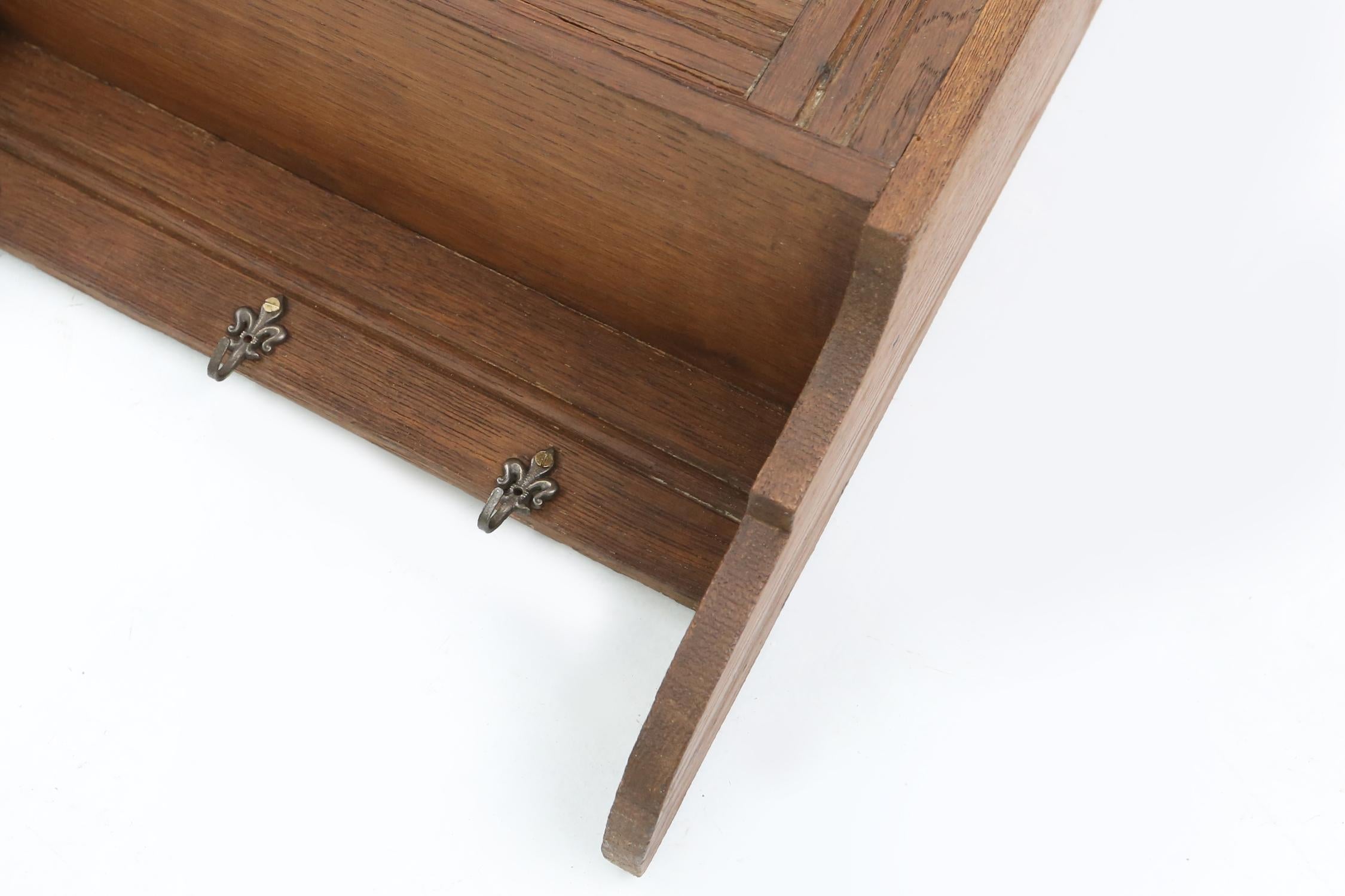 Rare Art Deco shaving cabinet in wood with side mirrors, France 1920s For Sale 3