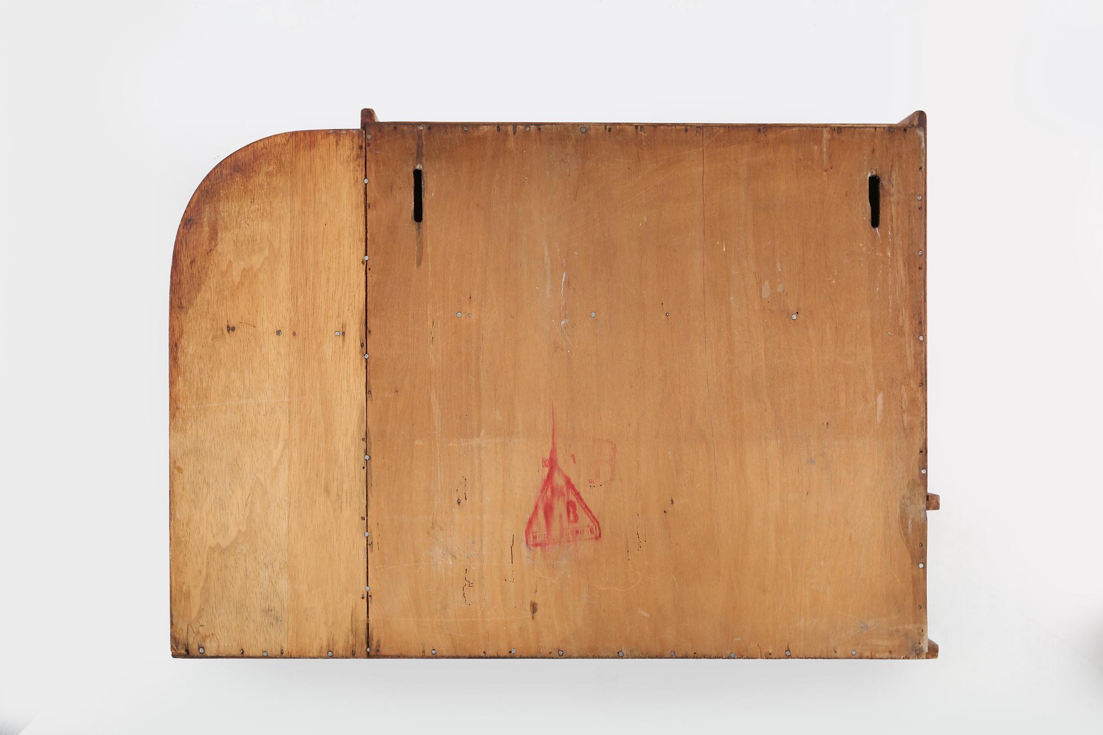 Seltener Art-Déco-Rasierschrank mit Spiegel und Schublade, Frankreich ca. 1950 im Angebot 6