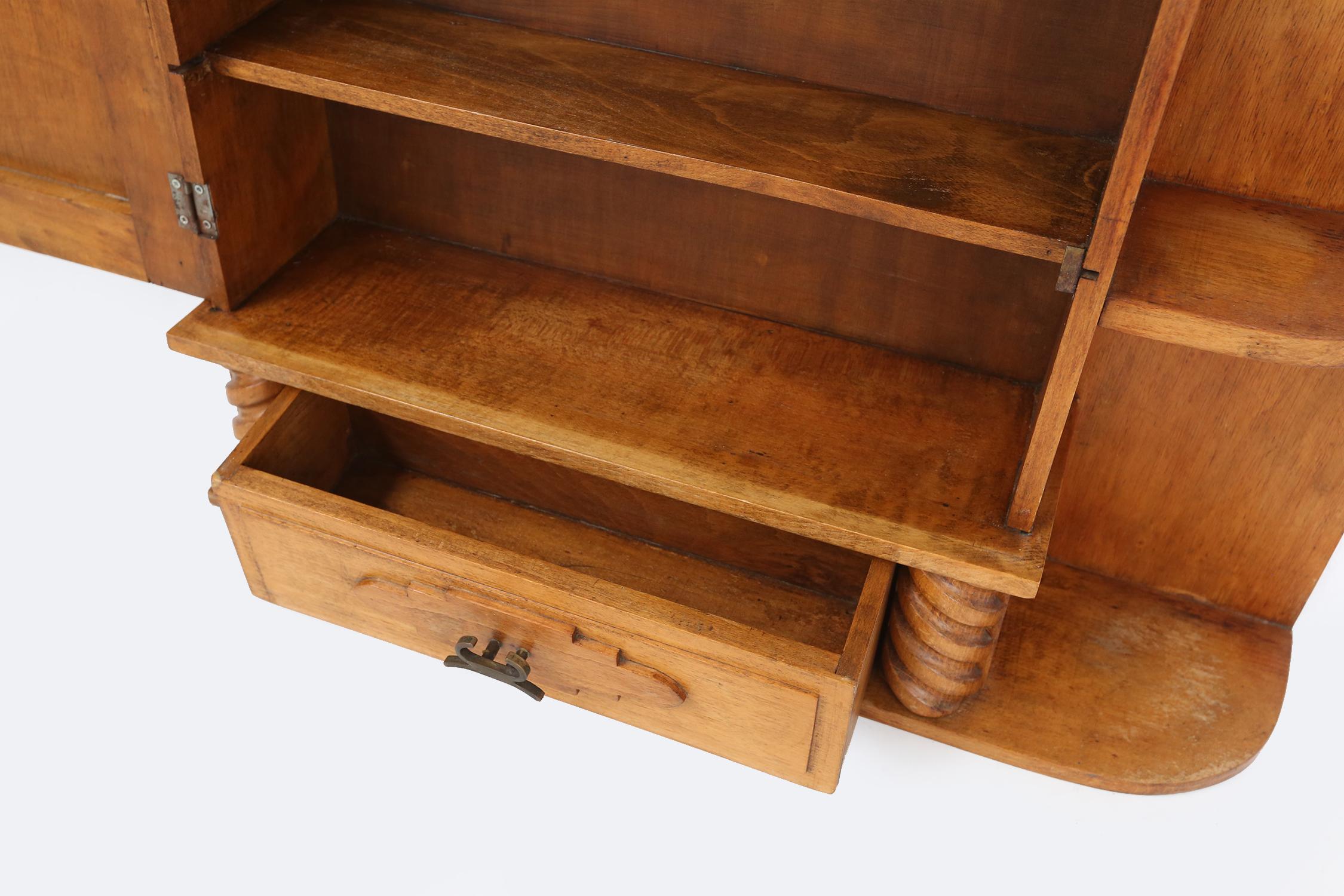 Seltener Art-Déco-Rasierschrank mit Spiegel und Schublade, Frankreich ca. 1950 im Angebot 2
