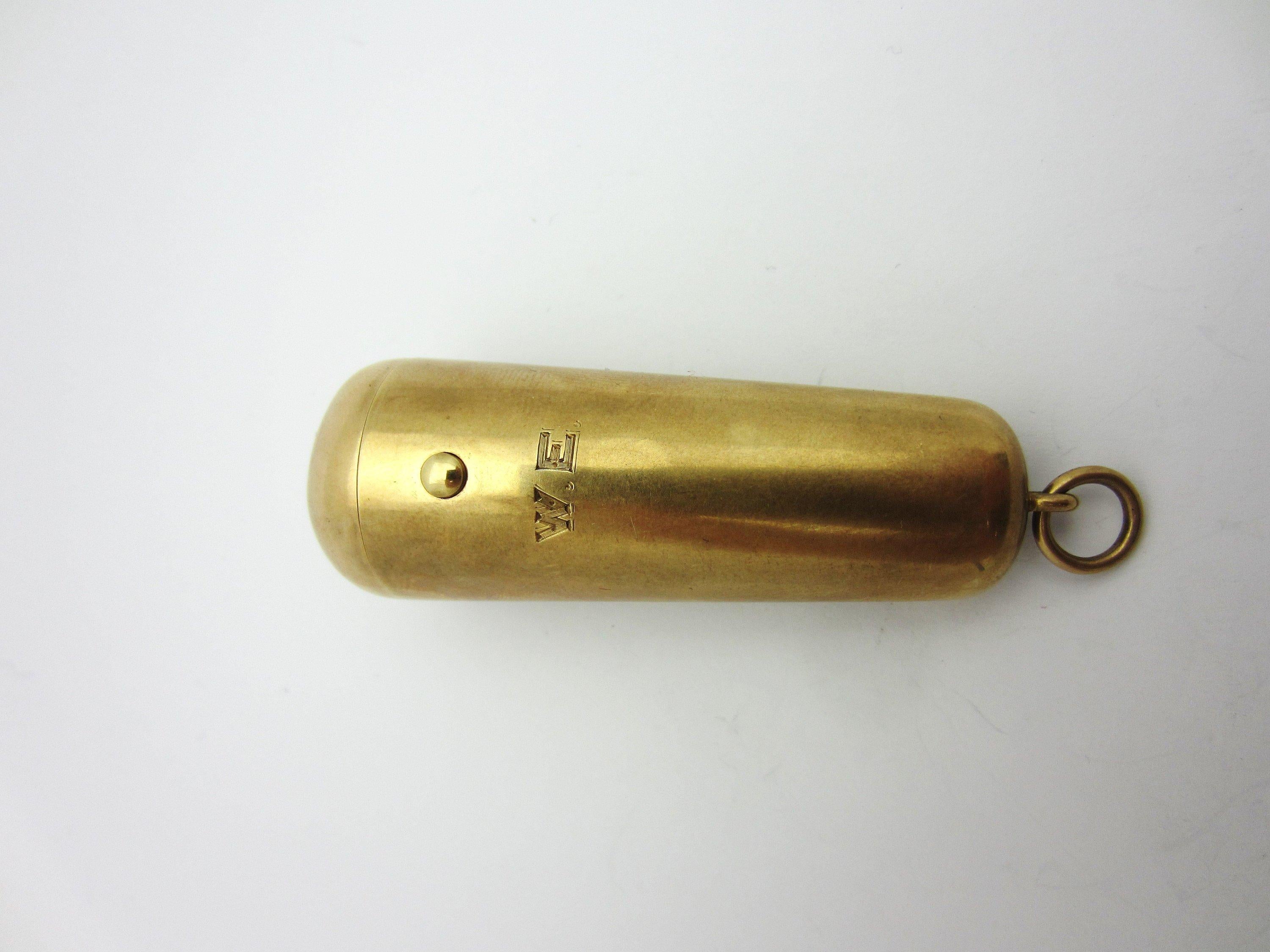 Rare Art Deco Sloan & Co. Chatelaine Case Pendant 14 Karat Yellow Gold In Good Condition In Manchester, NH