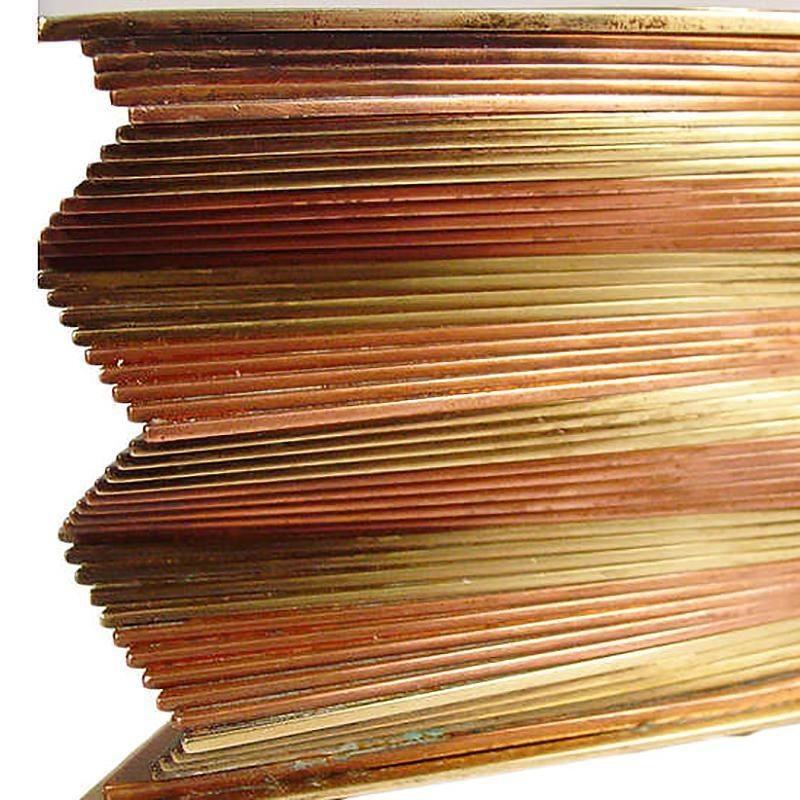 Rara Caja Humidificador Art Decó de Latón y Cobre Apilados de la Edad de la Máquina por John Ota, Pareja mediados del siglo XX en venta